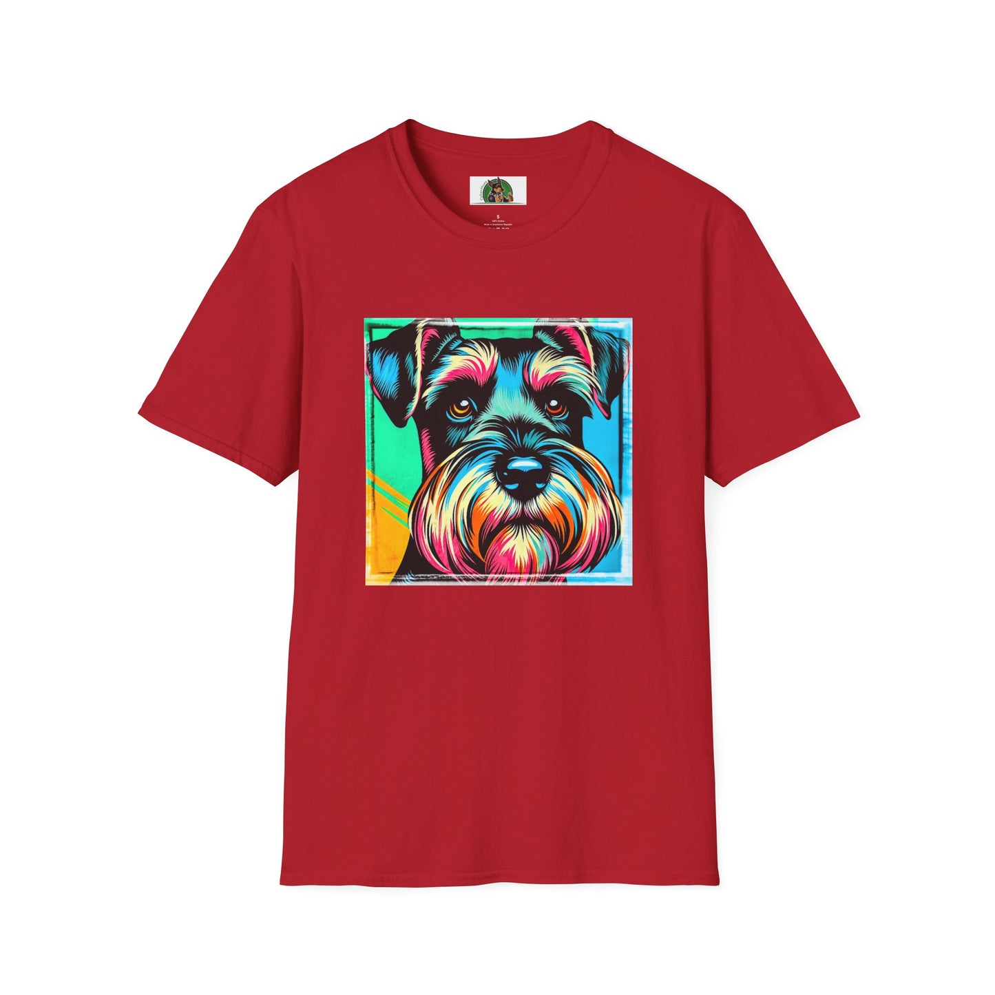 Schnauzer T-Shirt with Miniature Schnauzer Design T-Shirt Printify S Cherry Red 