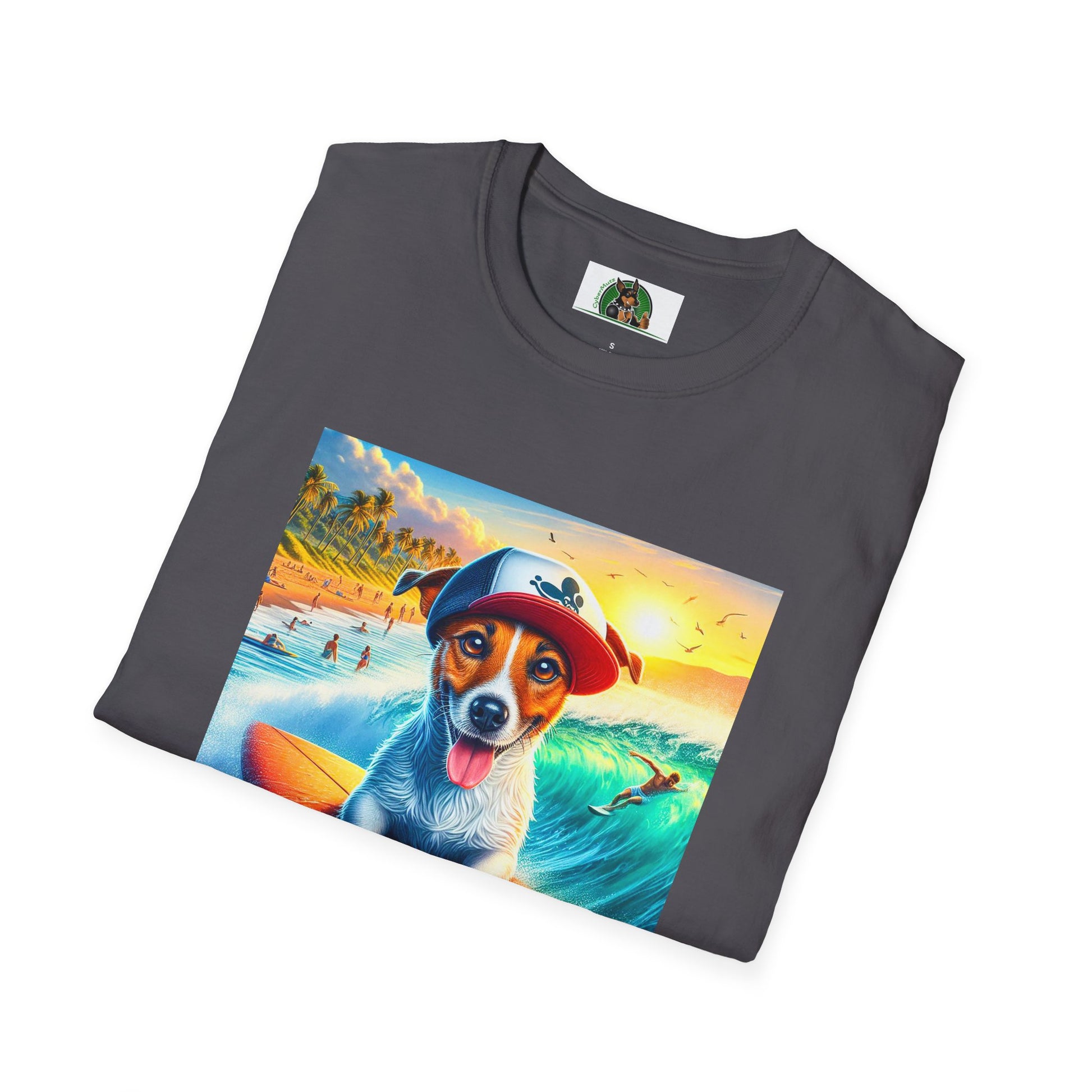 Jack Russell Boogie Boarding T-Shirt Printify