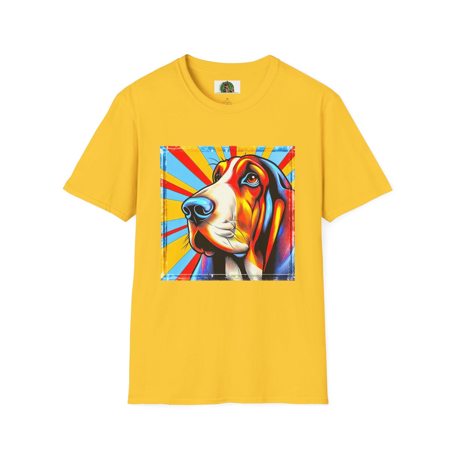 Basset Hound Bright Pop Art Pic T-Shirt Printify S Daisy