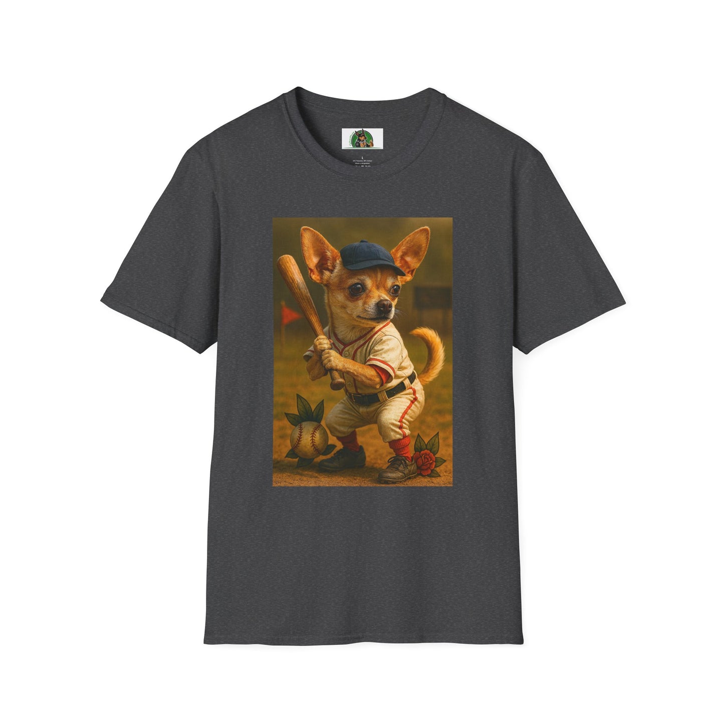 Chihuahua Baseball T-Shirt Sports T-Shirt Printify Dark Heather XS