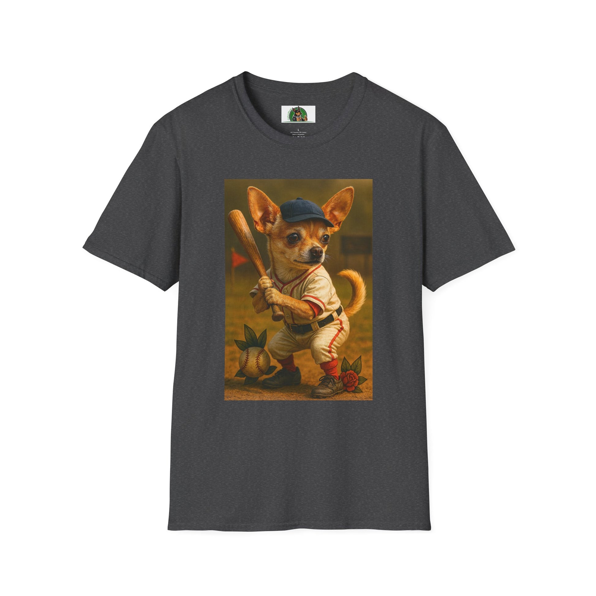 Chihuahua Baseball T-Shirt Sports T-Shirt Printify Dark Heather XS