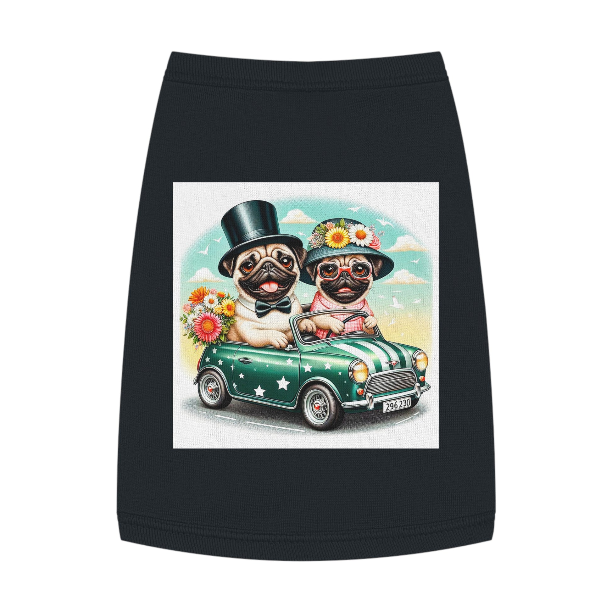 Wacky Pet Tank Top Pug Pets Printify M Black 