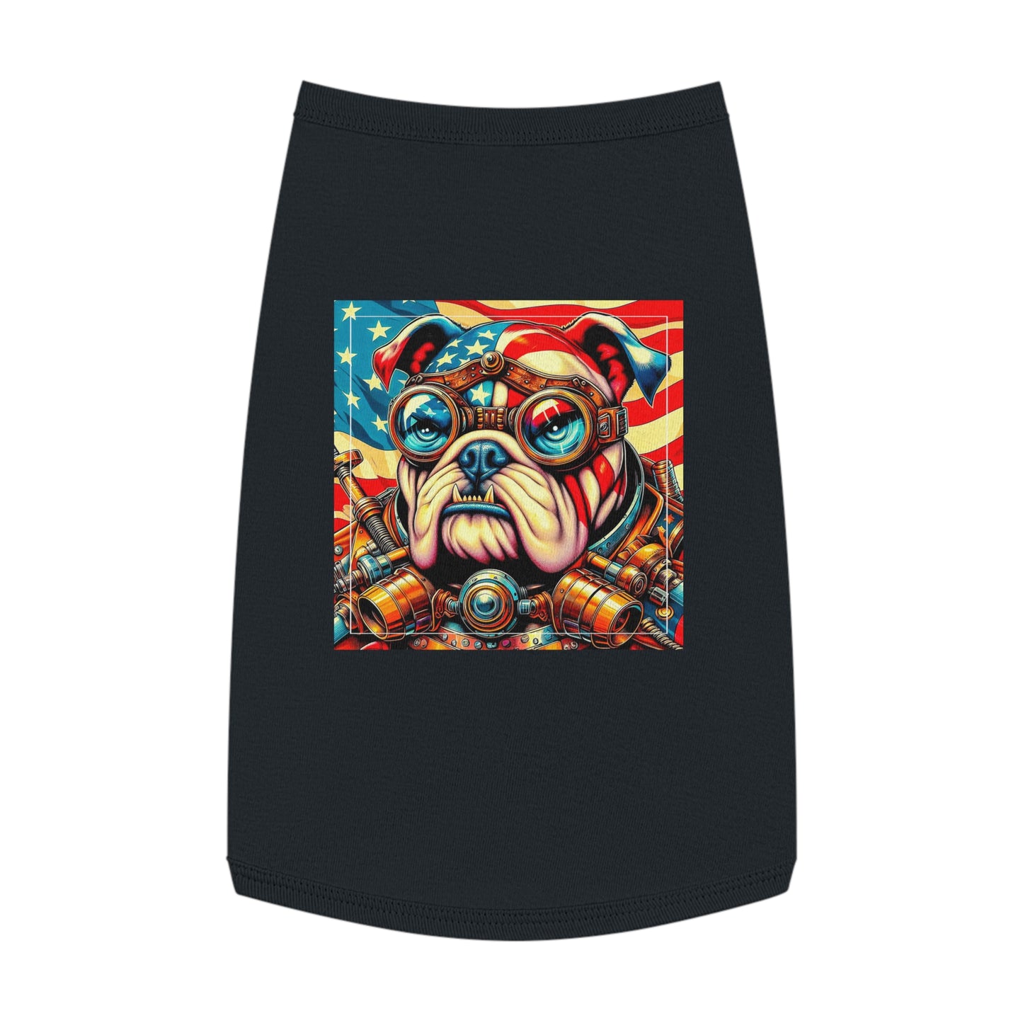 Pet Tank Top Bulldog American steampunk t shirt Pets Printify