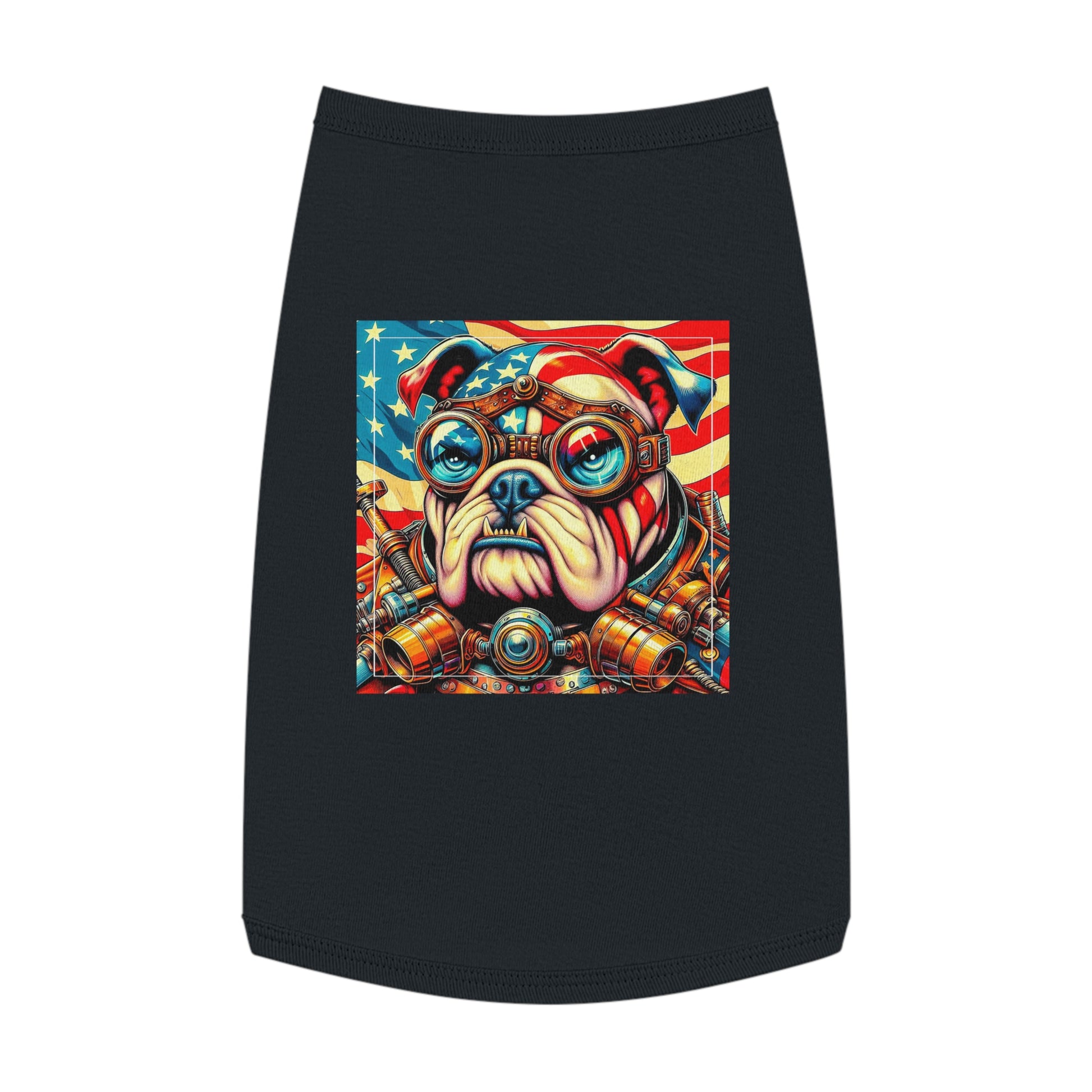 Pet Tank Top Bulldog American steampunk t shirt Pets Printify