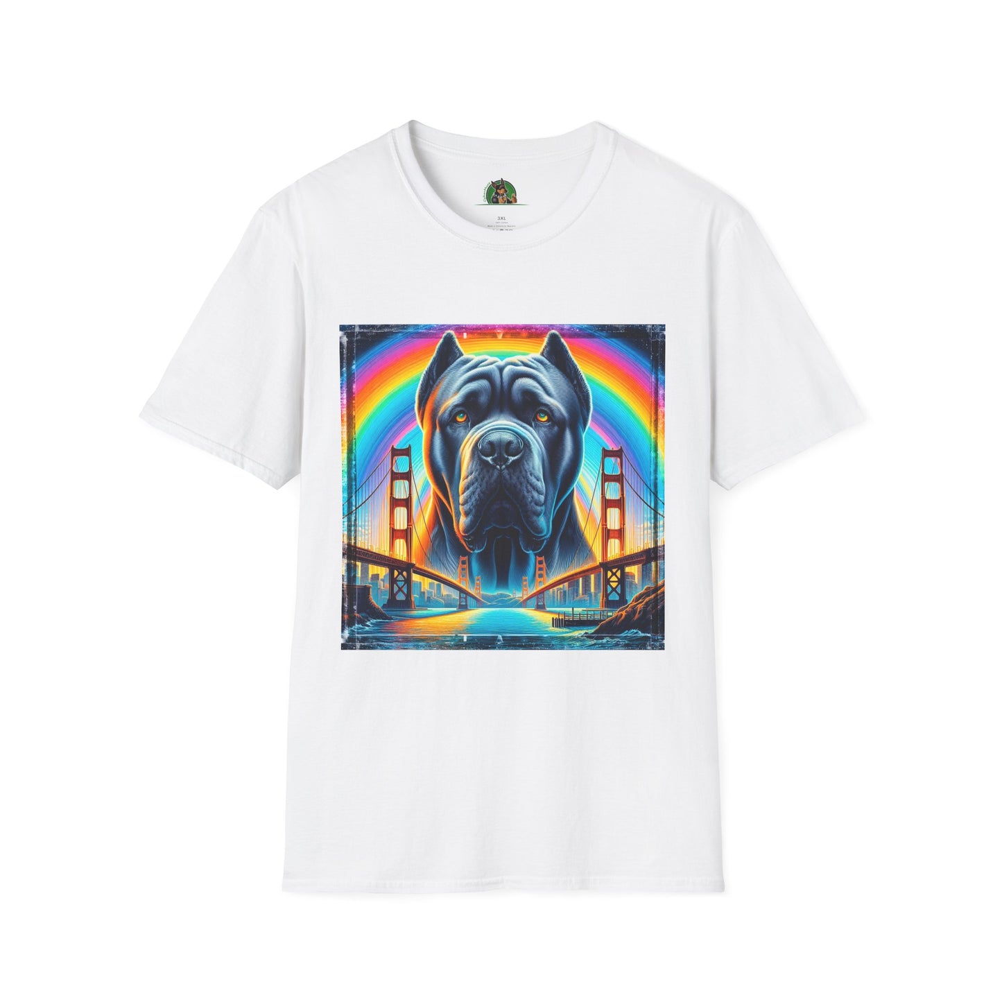 Cane Corso Double Rainbow Bridge TShirt T-Shirt Printify XS White