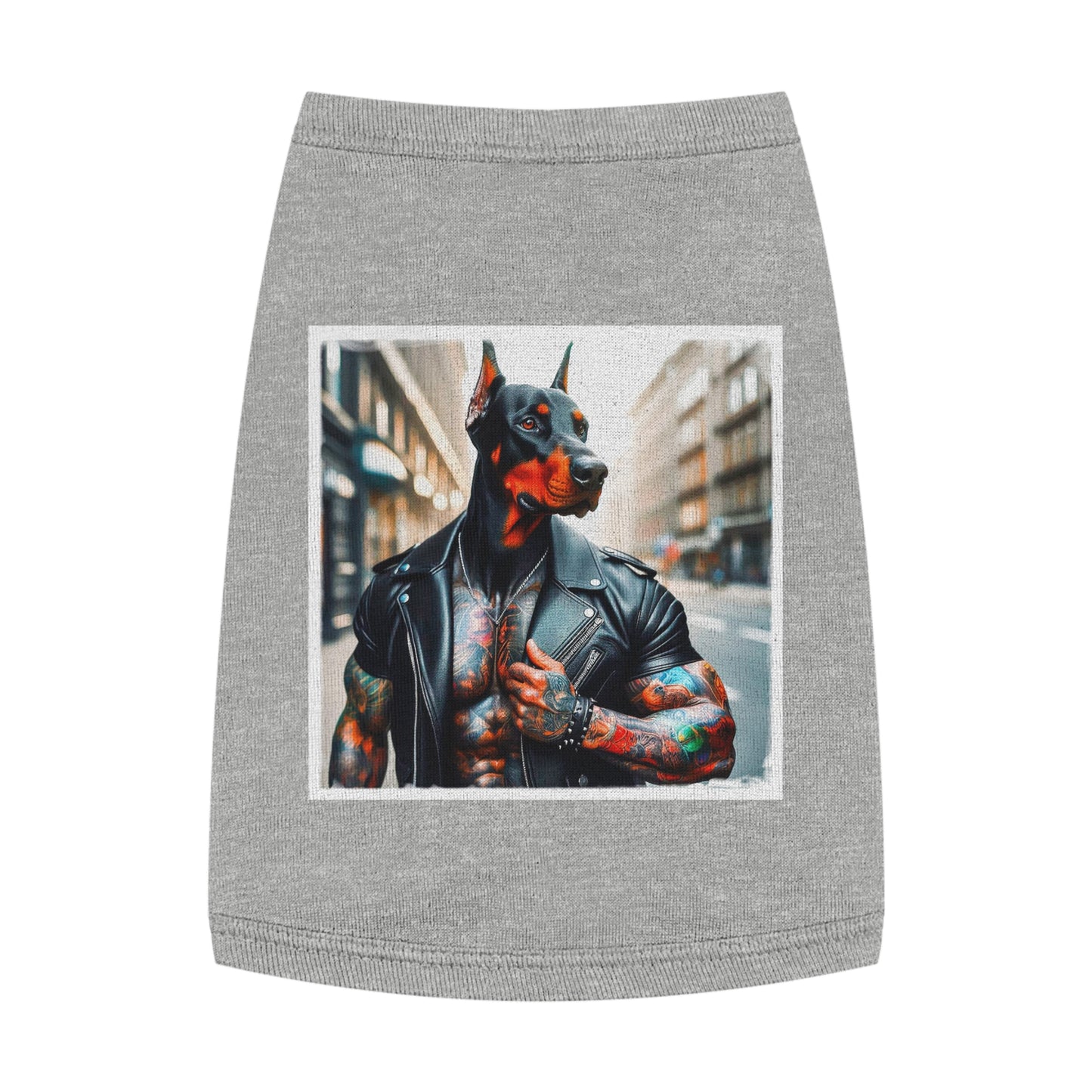 Pet Tank Top Doberman tough dude t shirt Pets Printify M Heather