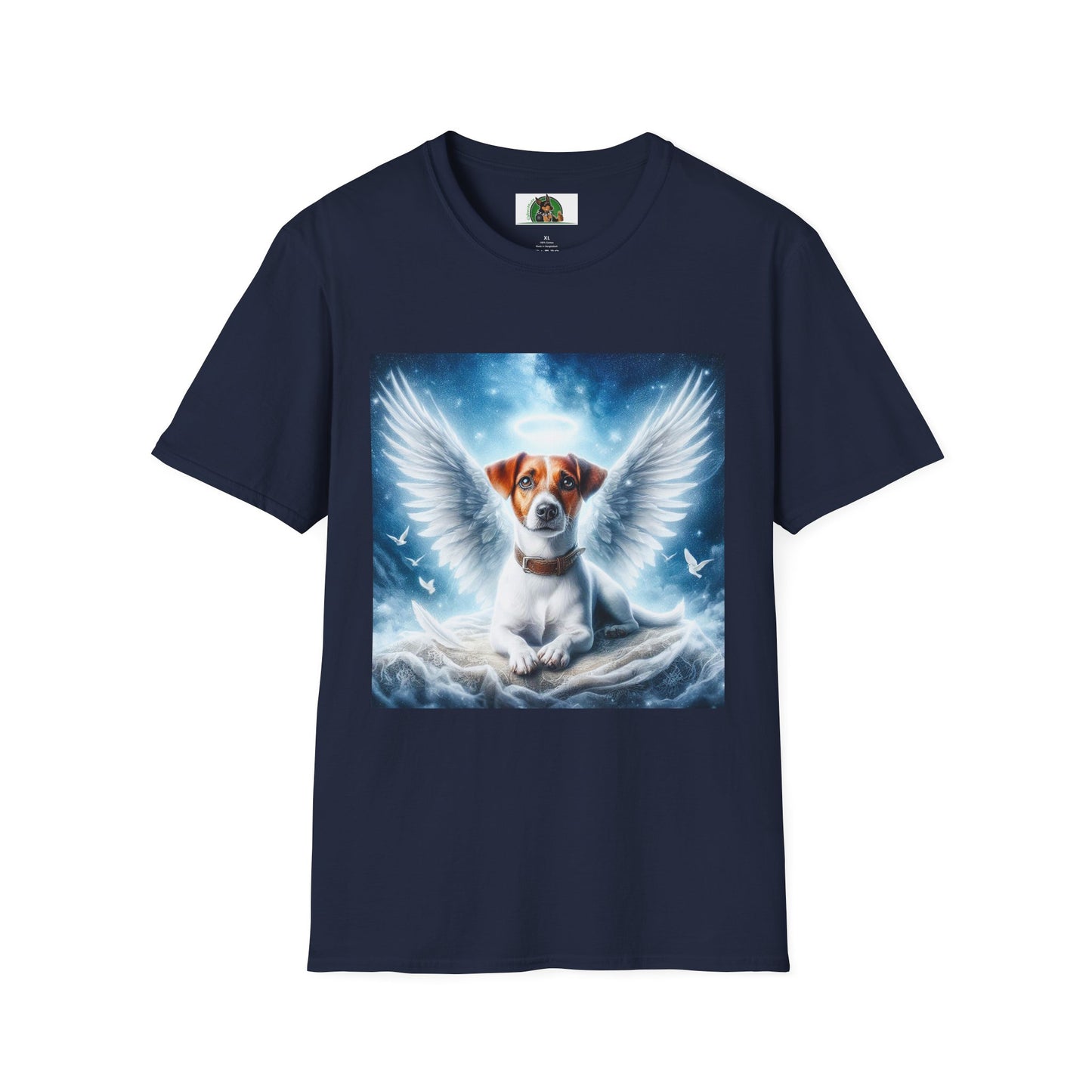 Jack Russell Angel T-Shirt Printify S Navy