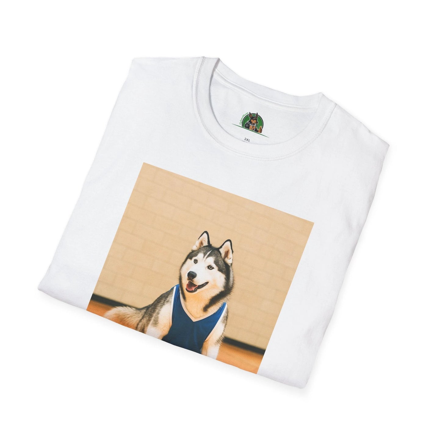 Husky Basketball T-Shirt — Sports Dog Tee T-Shirt Printify