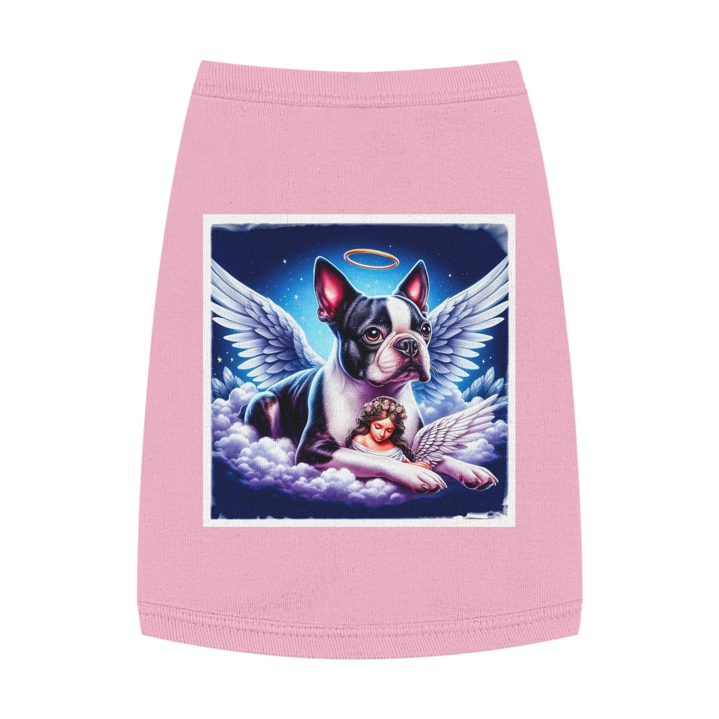 Pet Tank Top Boston Terrier Angel Dog Pets Printify M Pink 