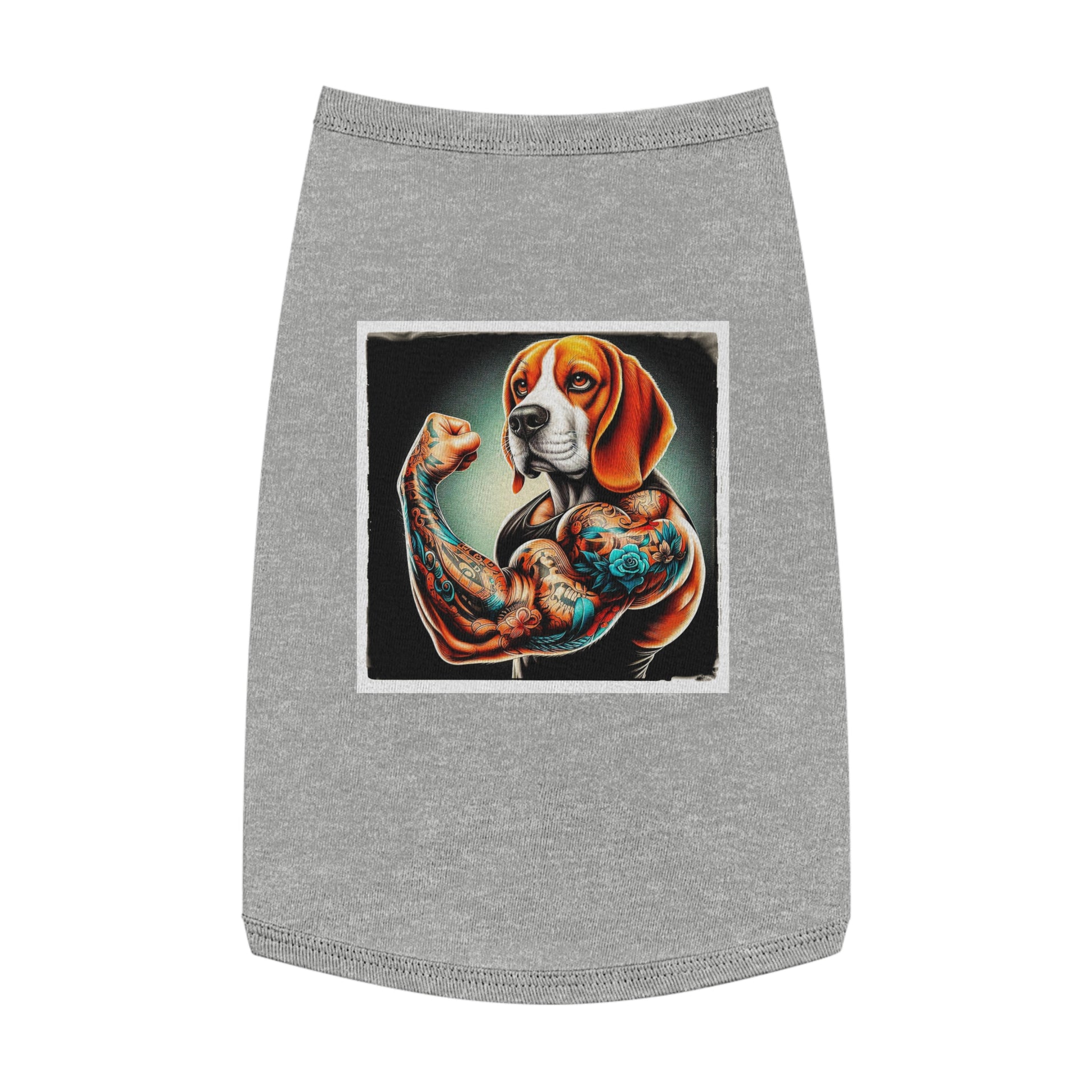 Pet Tank Top Beagle Flexing Pets Printify   