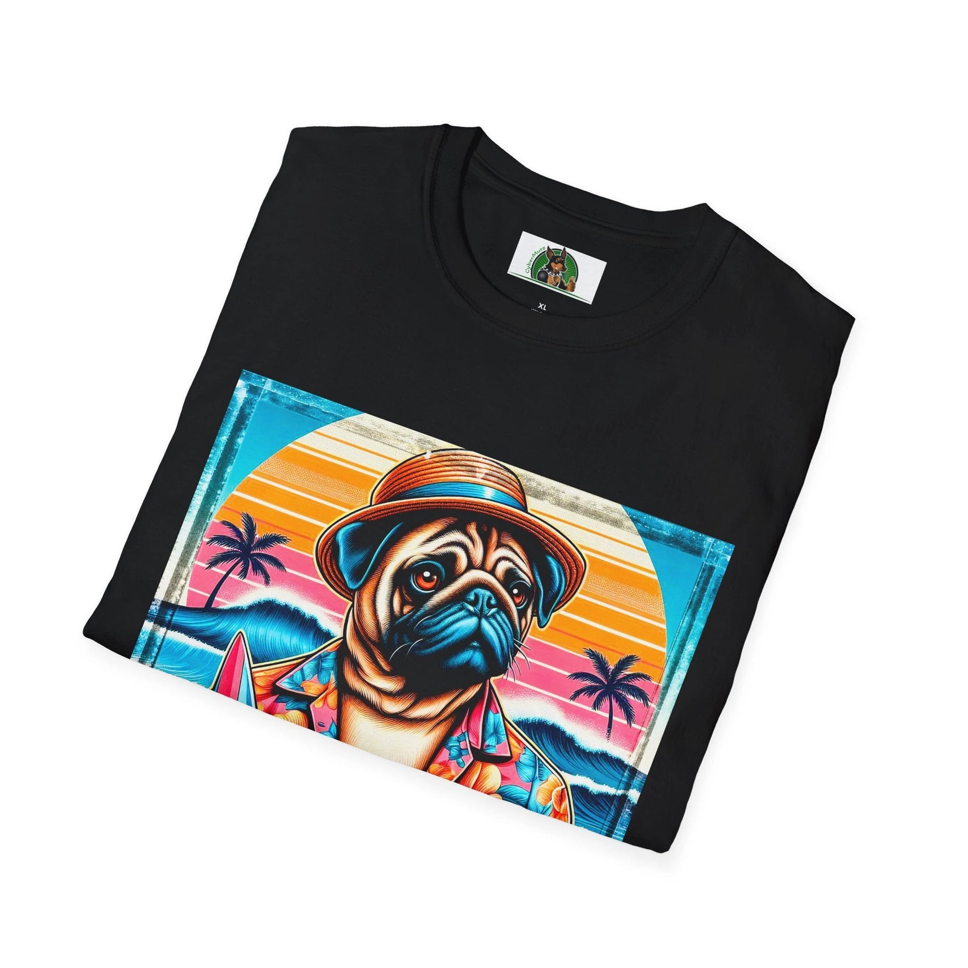 Surfer Pugs T-Shirt T-Shirt Printify