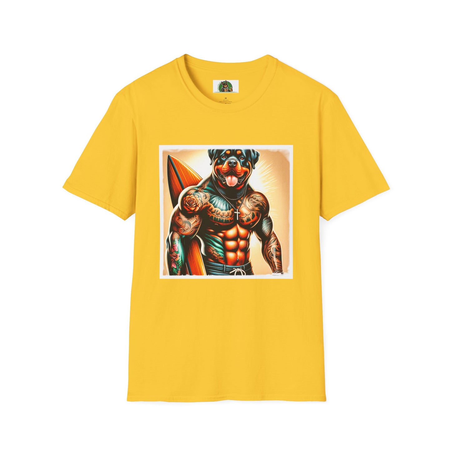 Rottweiler muscles surfer T-Shirt Printify S Daisy