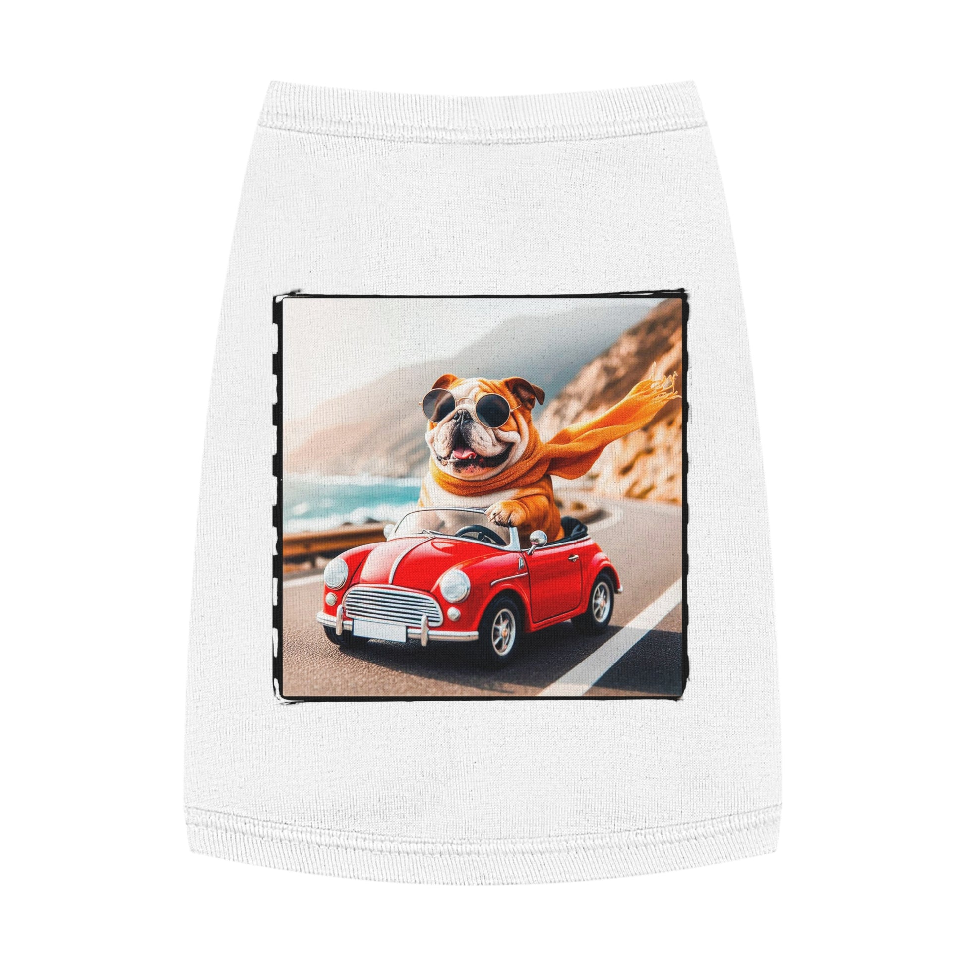 Wacky Pet Tank Top Bulldog fun in the sun t shirt Pets Printify