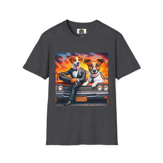Wacky Jack Russell Cool Driver T-Shirt Printify S Dark Heather