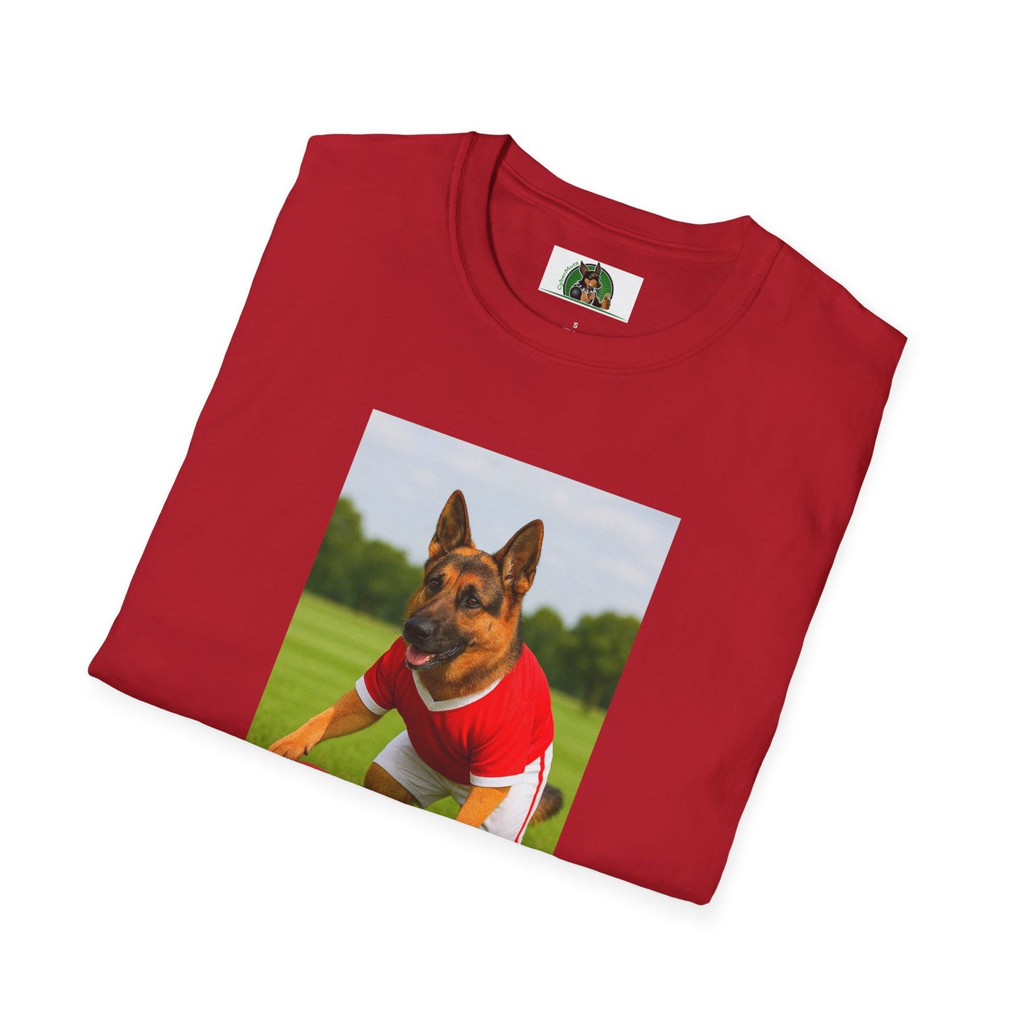 Sports German Shepherd Playing Football Unisex T-Shirt