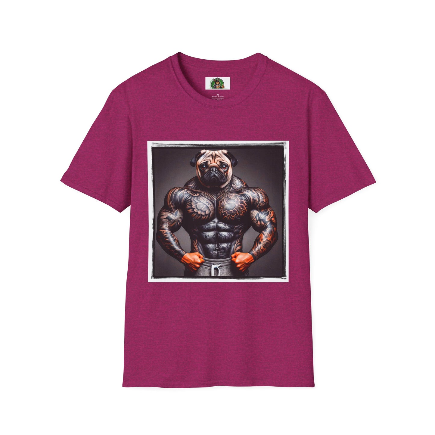 Pugs T-Shirt Printify S Antique Heliconia 