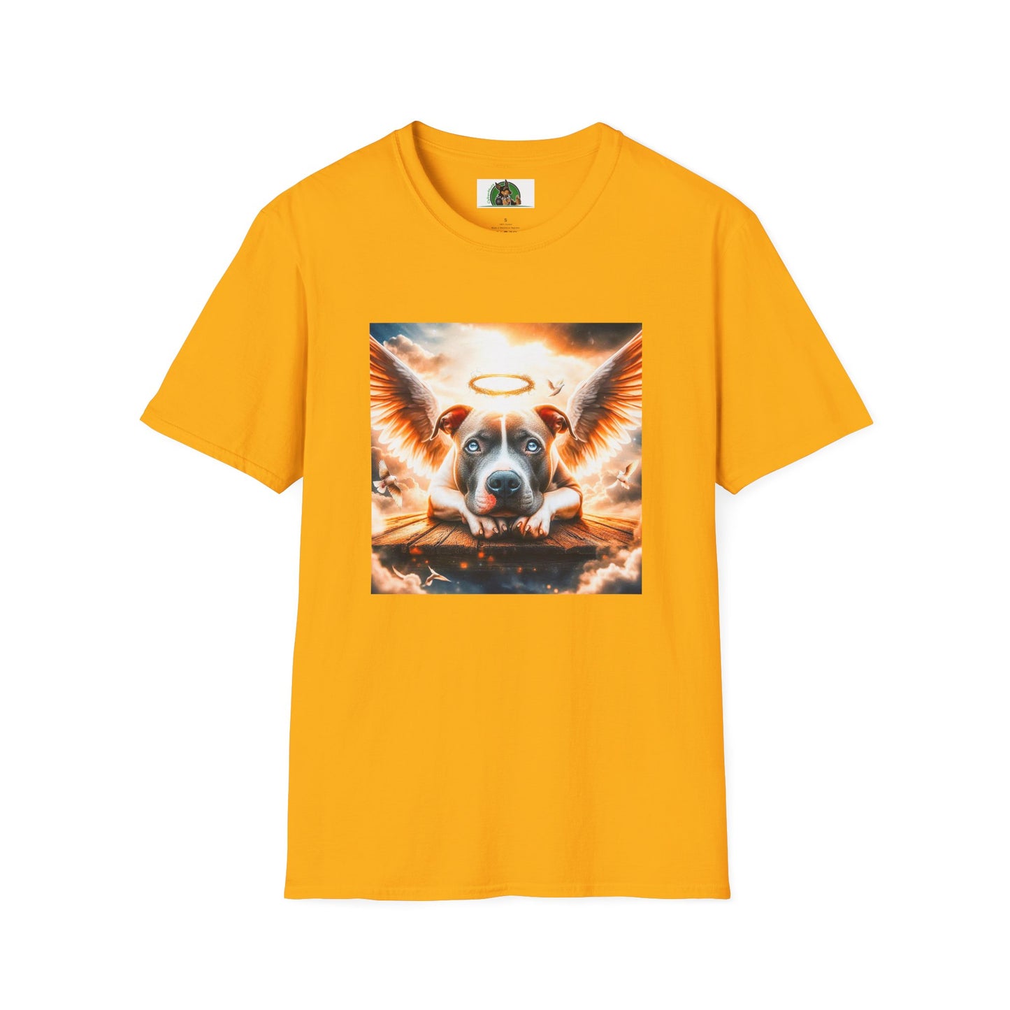 Pit bull heaven and clouds shirt T-Shirt Printify S Gold