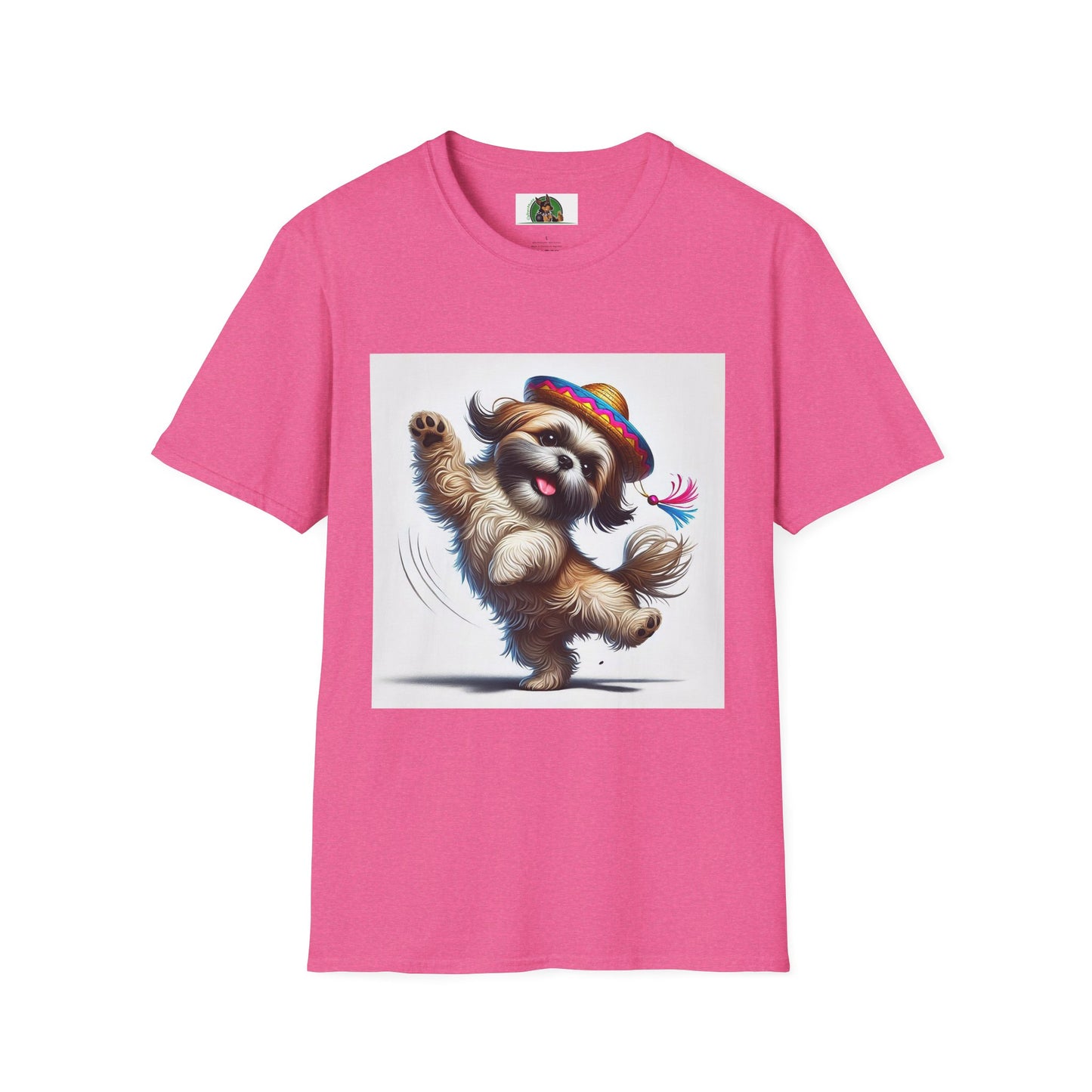 Dancing Shih Tzu T-Shirt T-Shirt Printify S Heather Heliconia