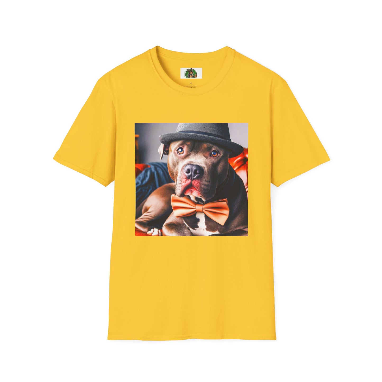 Pit Bull hat and bow tie shirt T-Shirt Printify S Daisy
