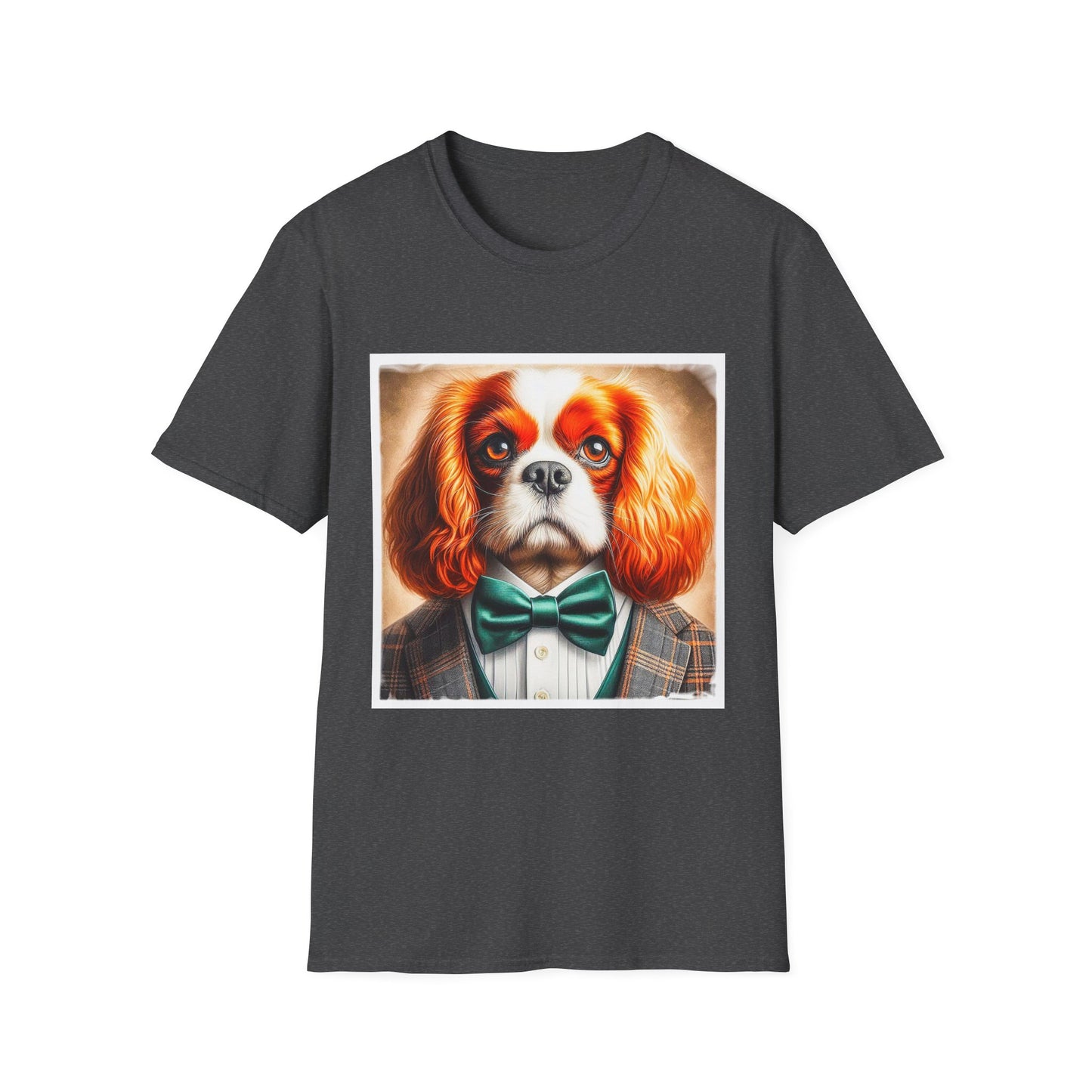 Cavalier King Charles Spaniel Suit and Tie T Shirt T-Shirt Printify XS Dark Heather