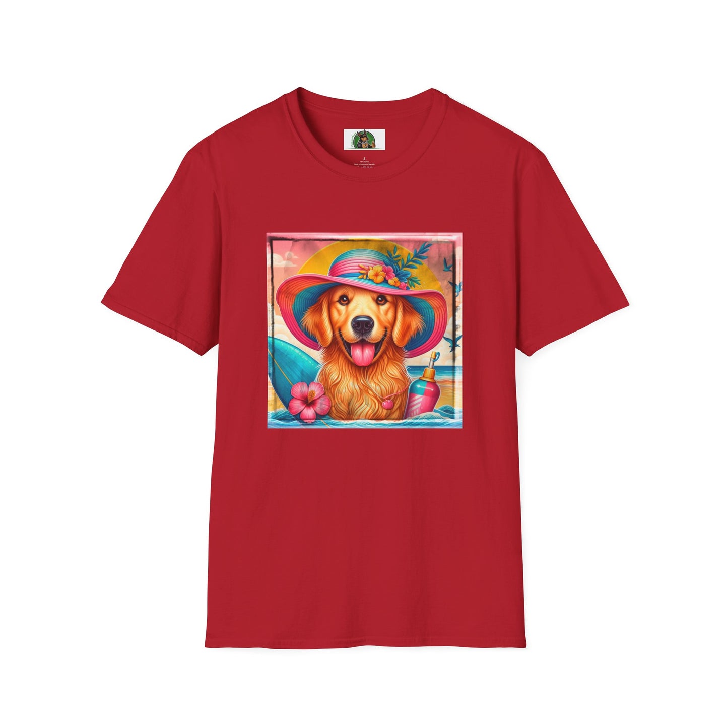 Golden Retriever T-Shirt Printify S Cherry Red 