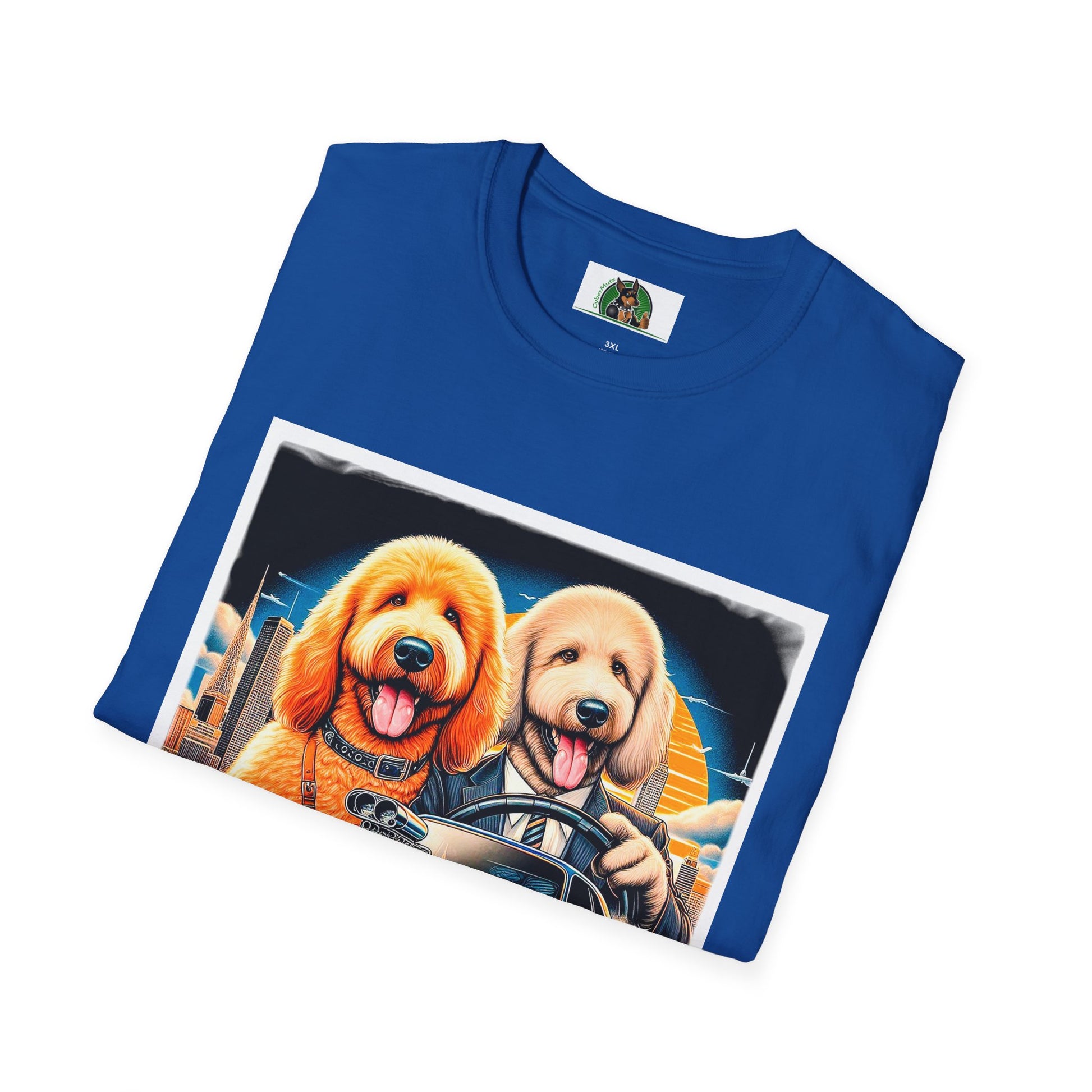 Golden Doodle cool car t shirt T-Shirt Printify