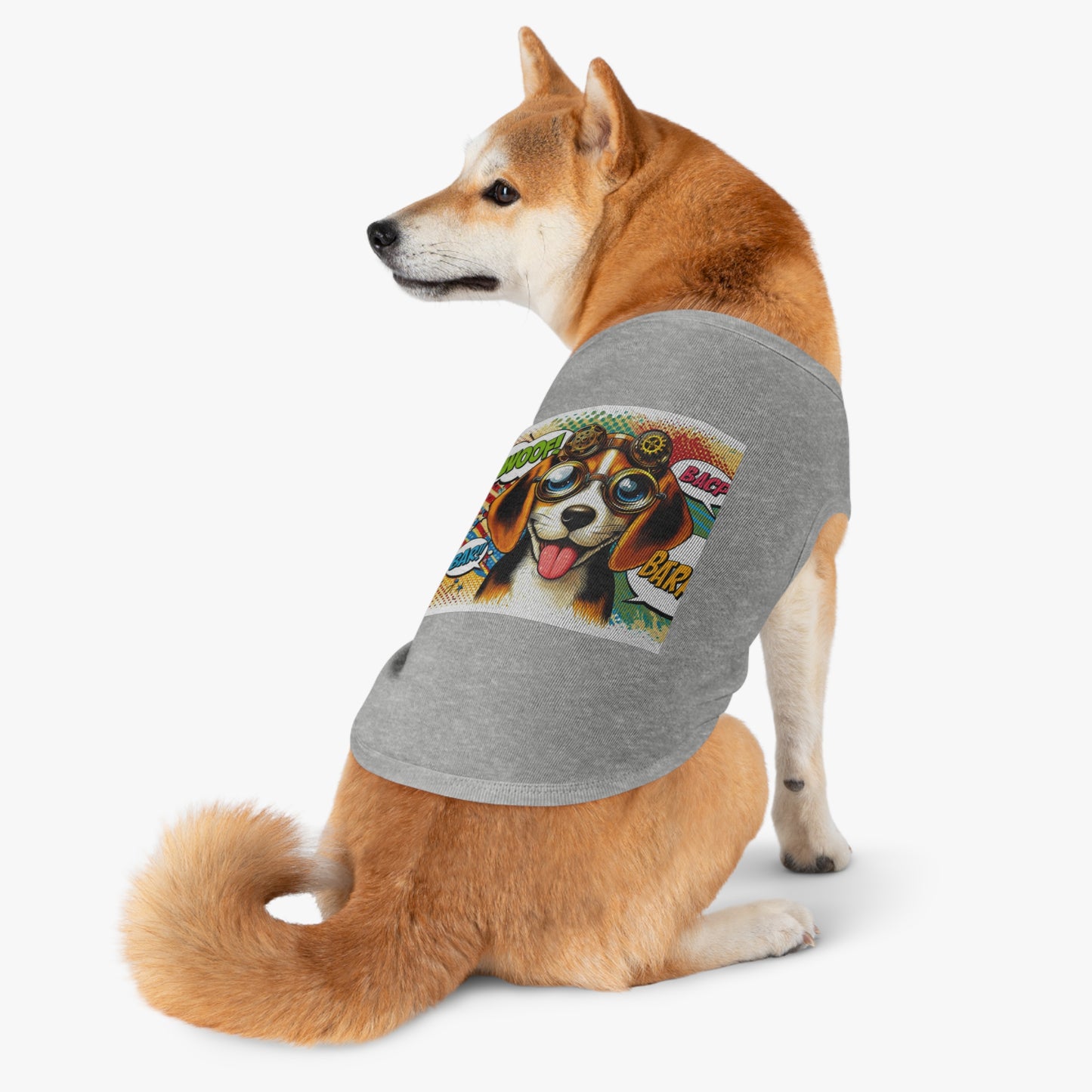 Pet Tank Top Wacky Beagle Steampunk Pop Art Dog Pets Printify   