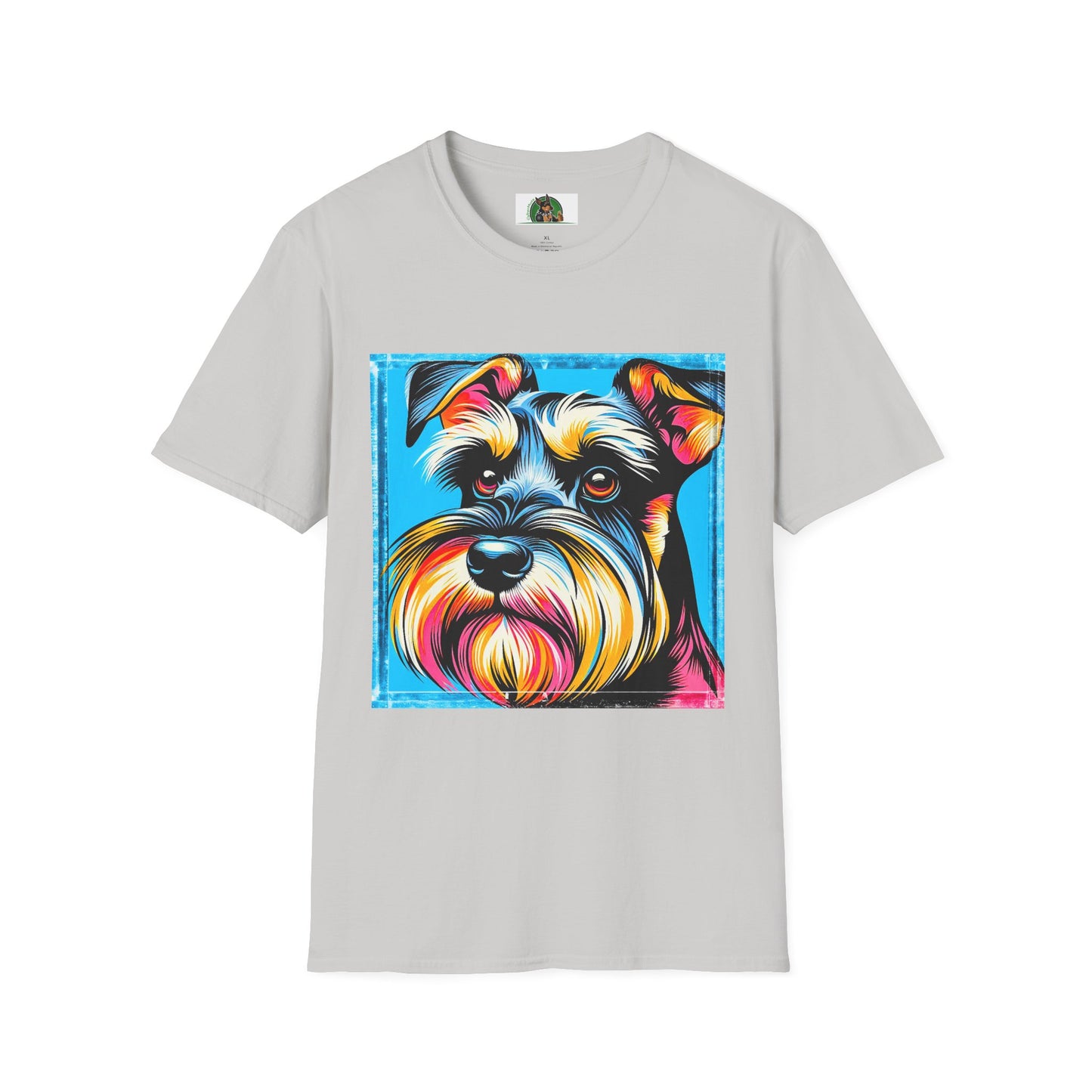 Schnauzer T-Shirt with Miniature Schnauzer Design T-Shirt Printify S Ice Grey 