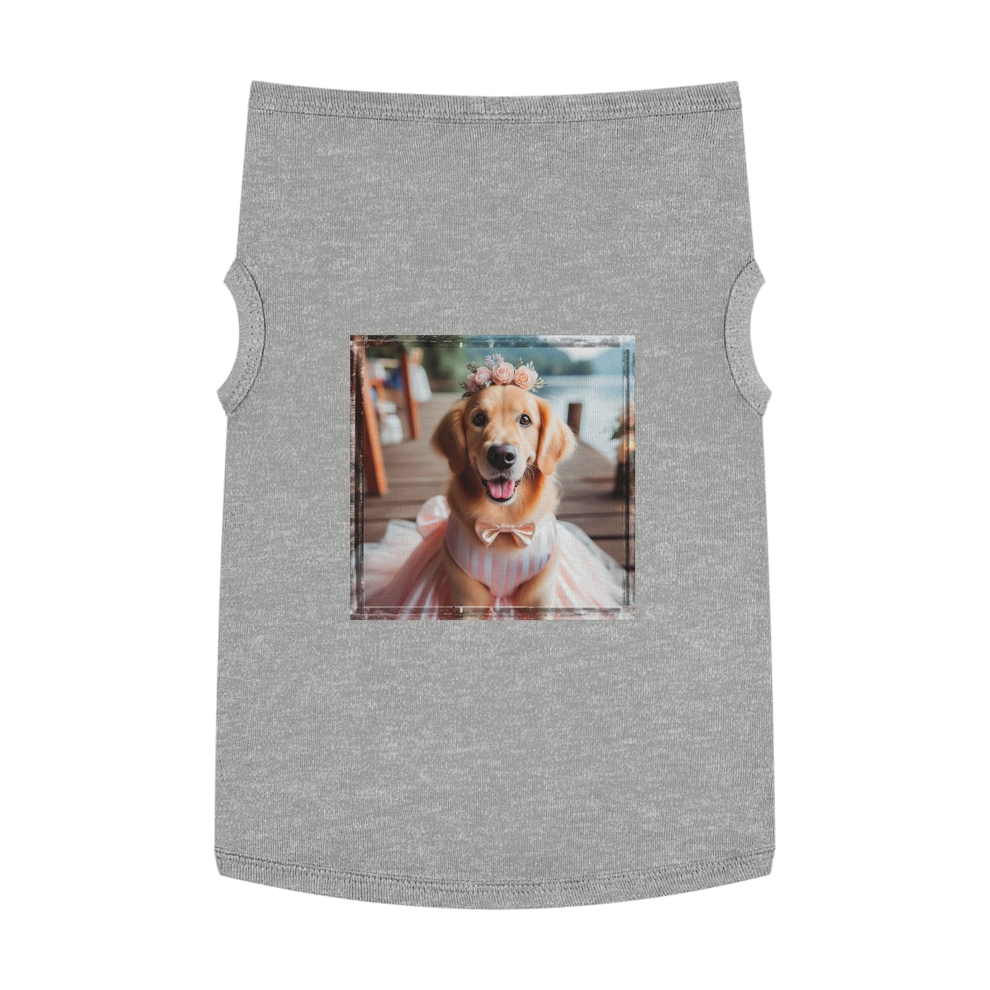 Golden Retriever pet tank top Pets Printify XL Heather 