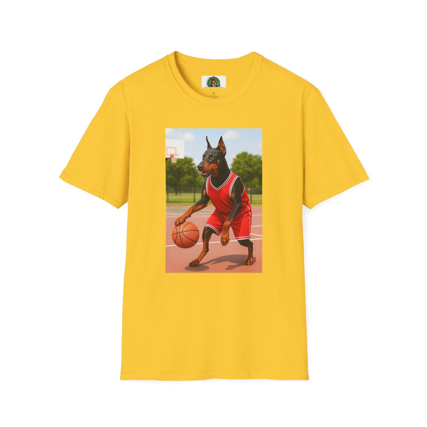 Basketball Doberman Sports T-Shirt T-Shirt Printify Daisy S