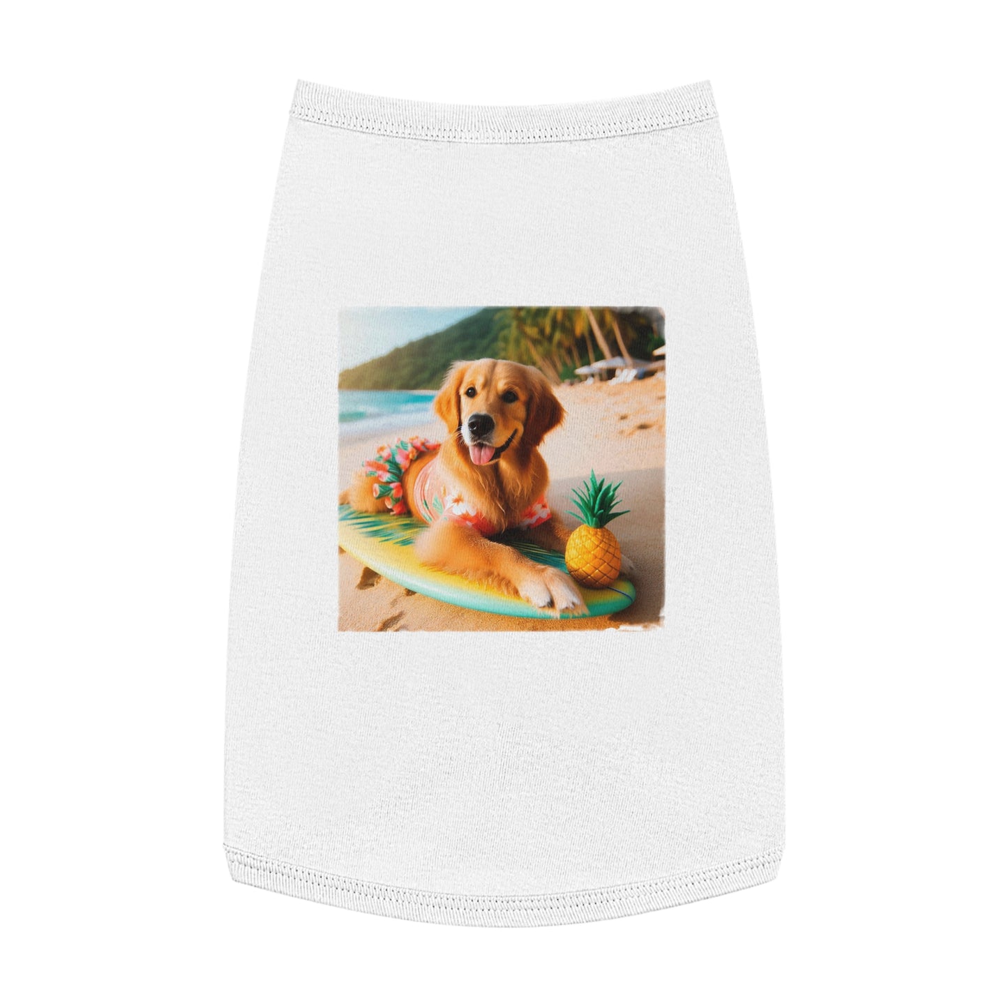 Golden Retriever pet tank top Pets Printify L White 