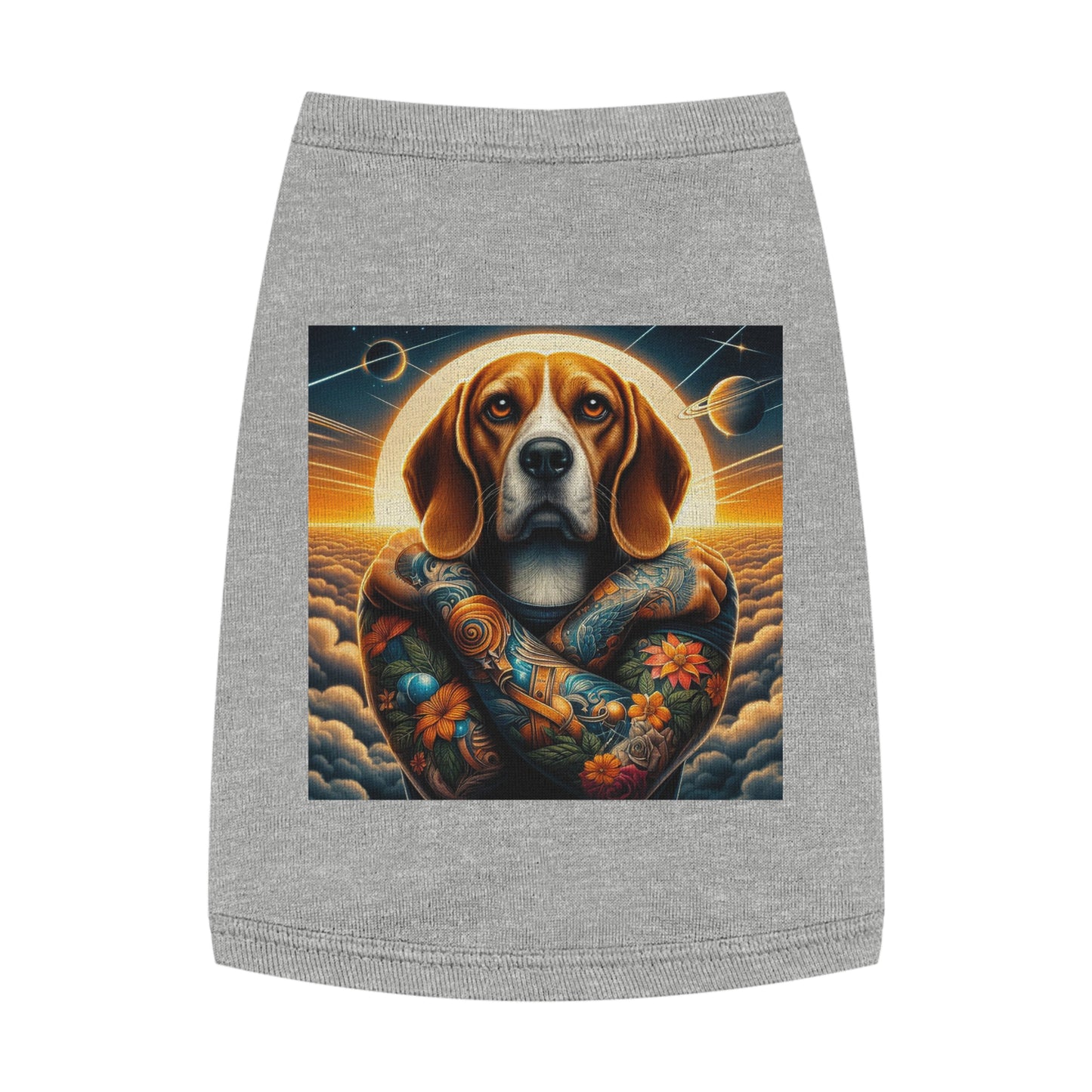 Pet Tank Top Beagle Tattooed Dog Pets Printify M Heather 