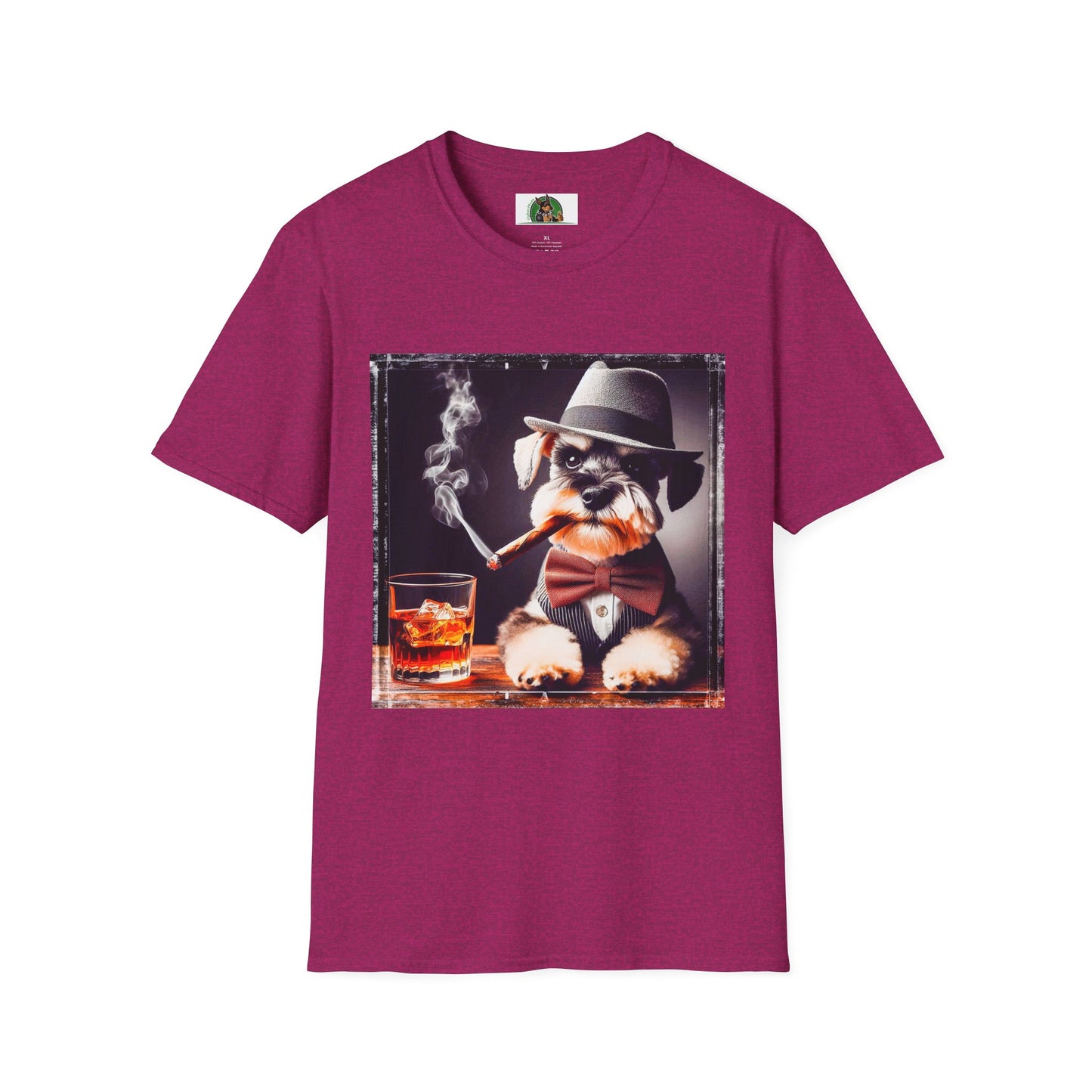 Schnauzer T-Shirt with Miniature Schnauzer Design T-Shirt Printify S Antique Heliconia 