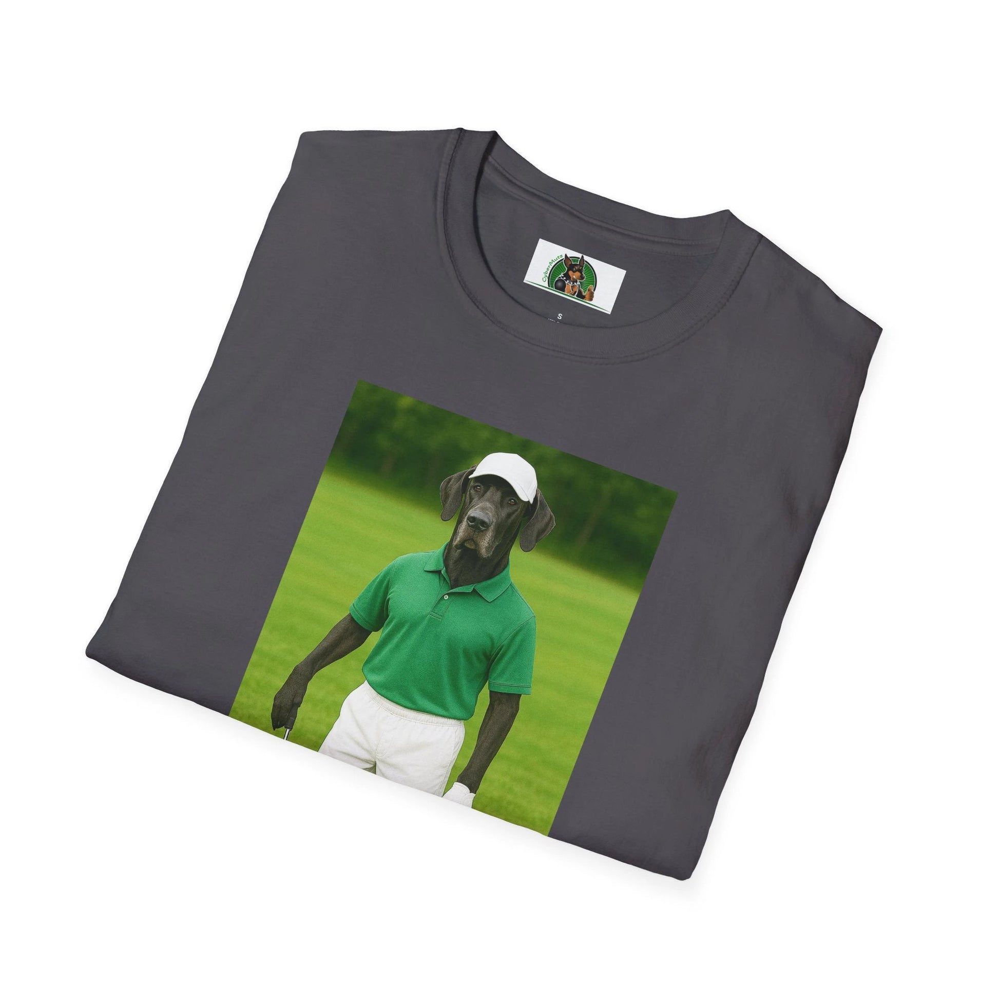 Great Dane Golf T-Shirt — Playing Golf Sports Dog Tee T-Shirt Printify