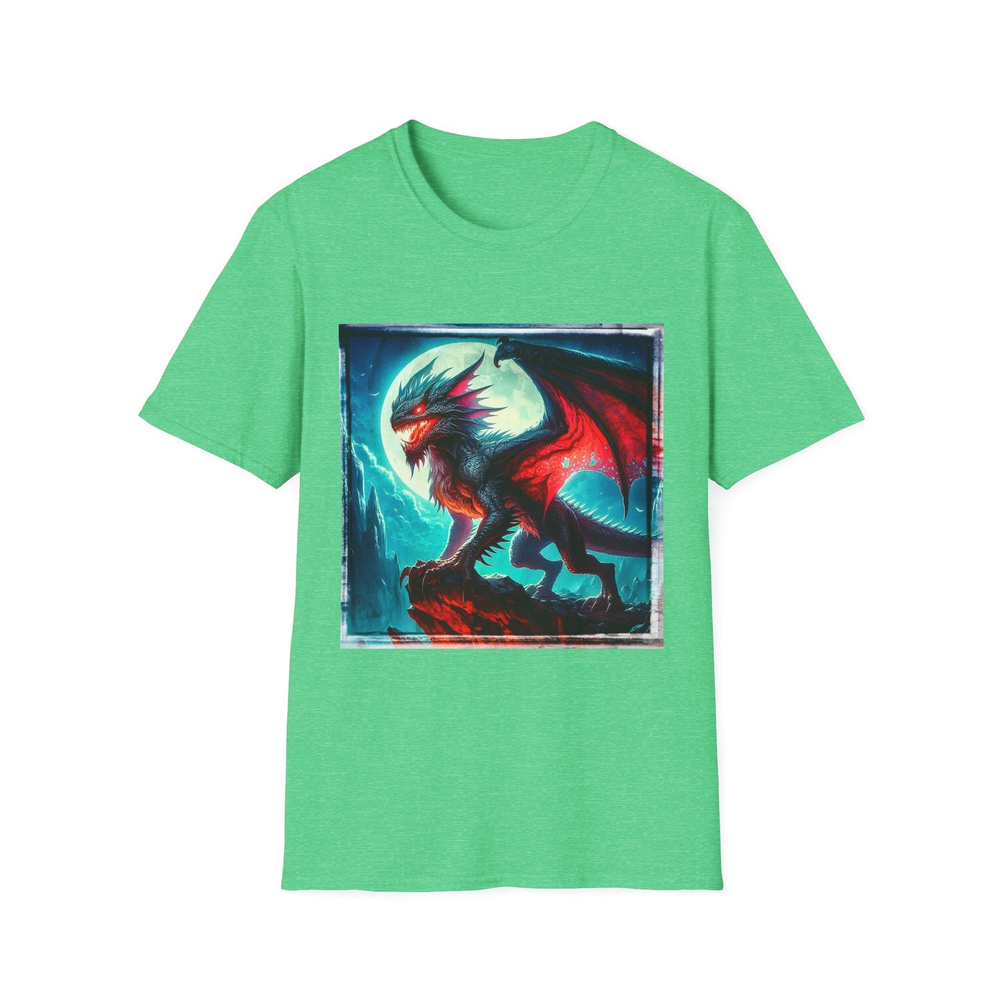 Chupacabra dragon t shirt T-Shirt Printify S Heather Irish Green