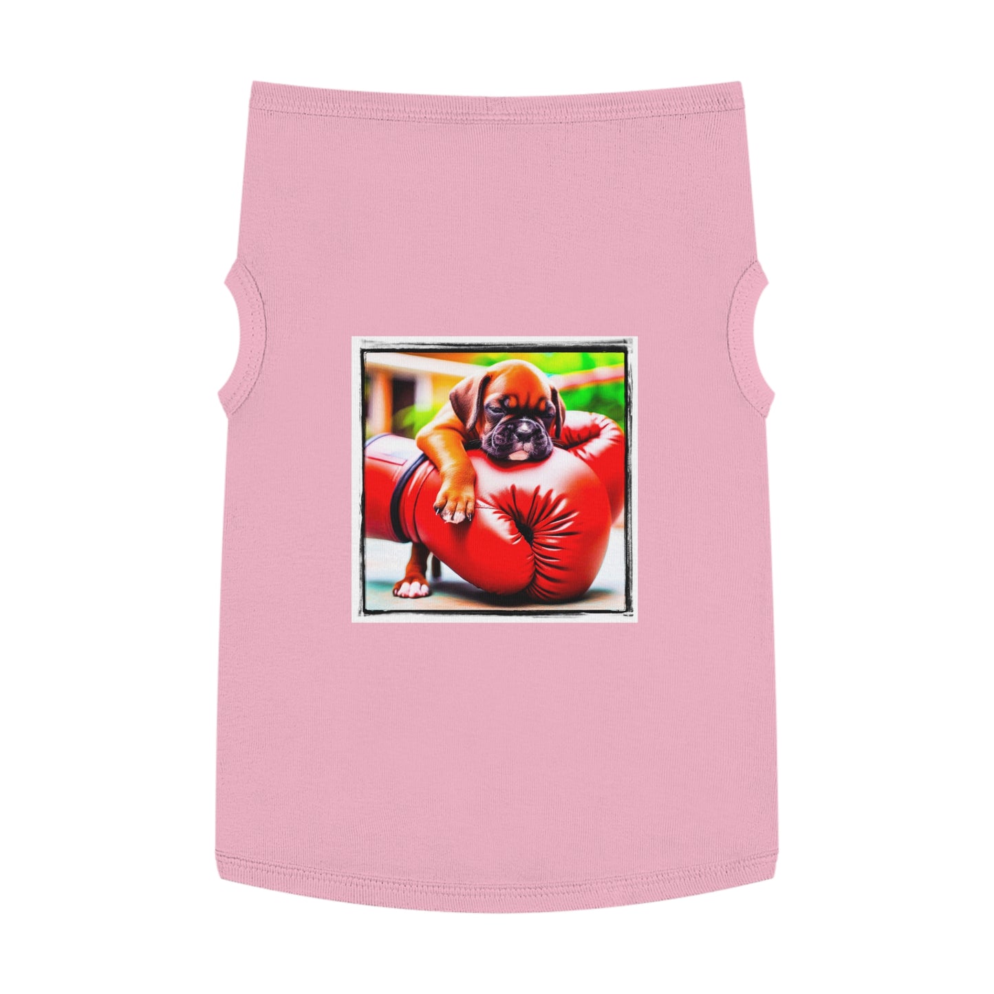 Pet Tank Top Boxer Puppy On Boxing Gloves Pets Printify XL Pink 