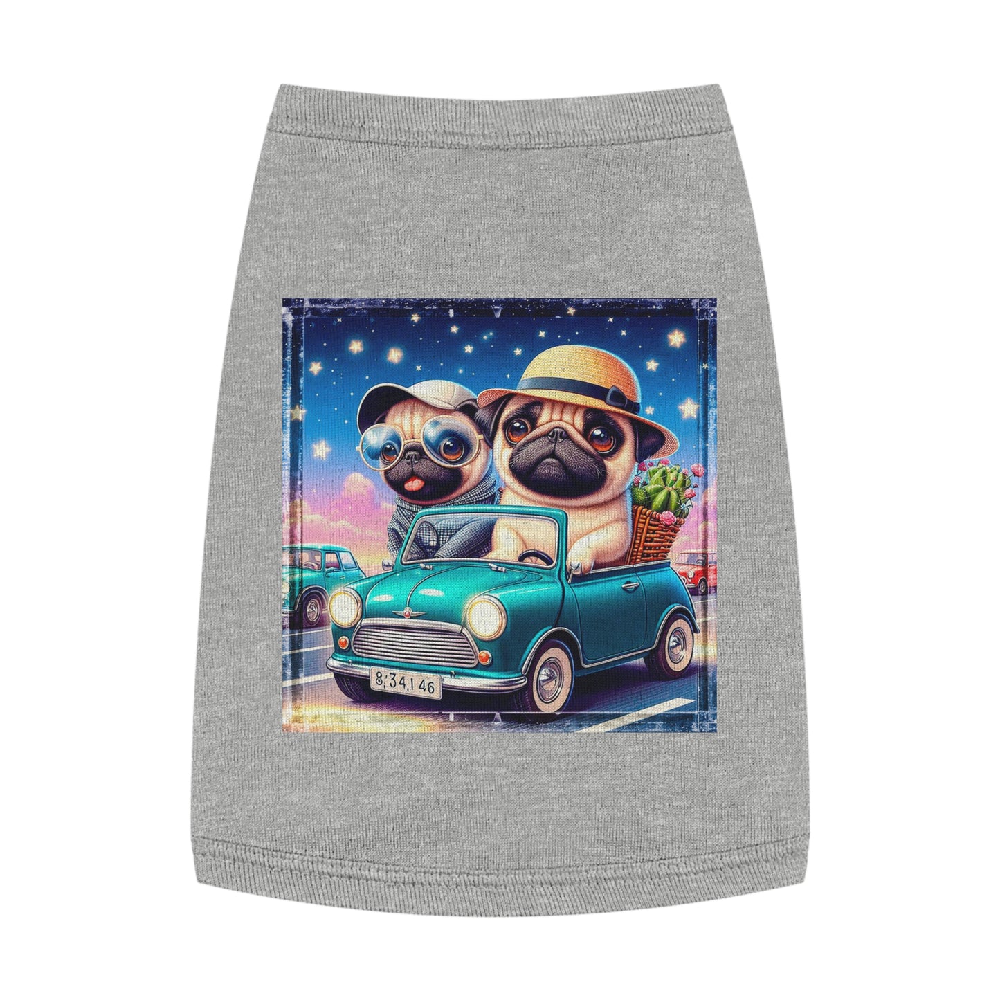 Wacky Pet Tank Top Pug Pets Printify M Heather 