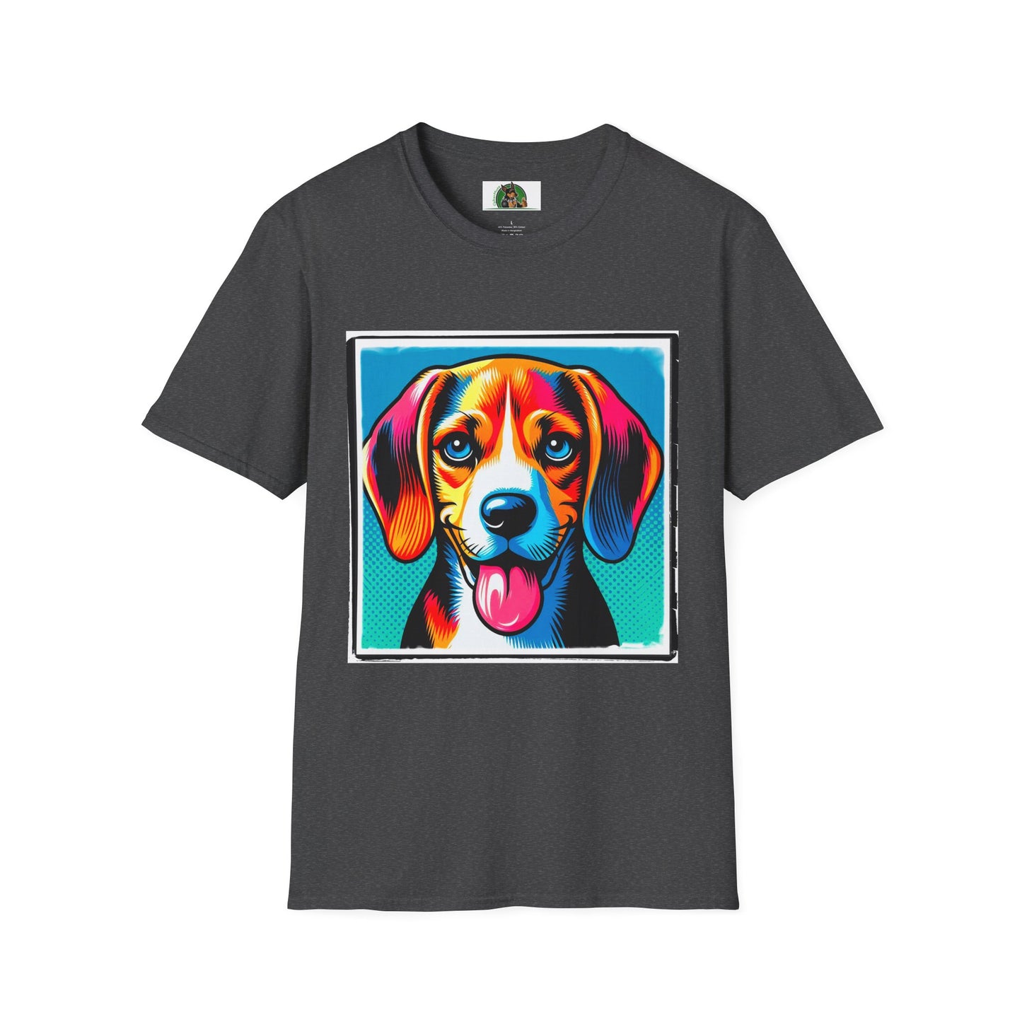 Beagle Pop Art Pic T-Shirt Printify Dark Heather XS