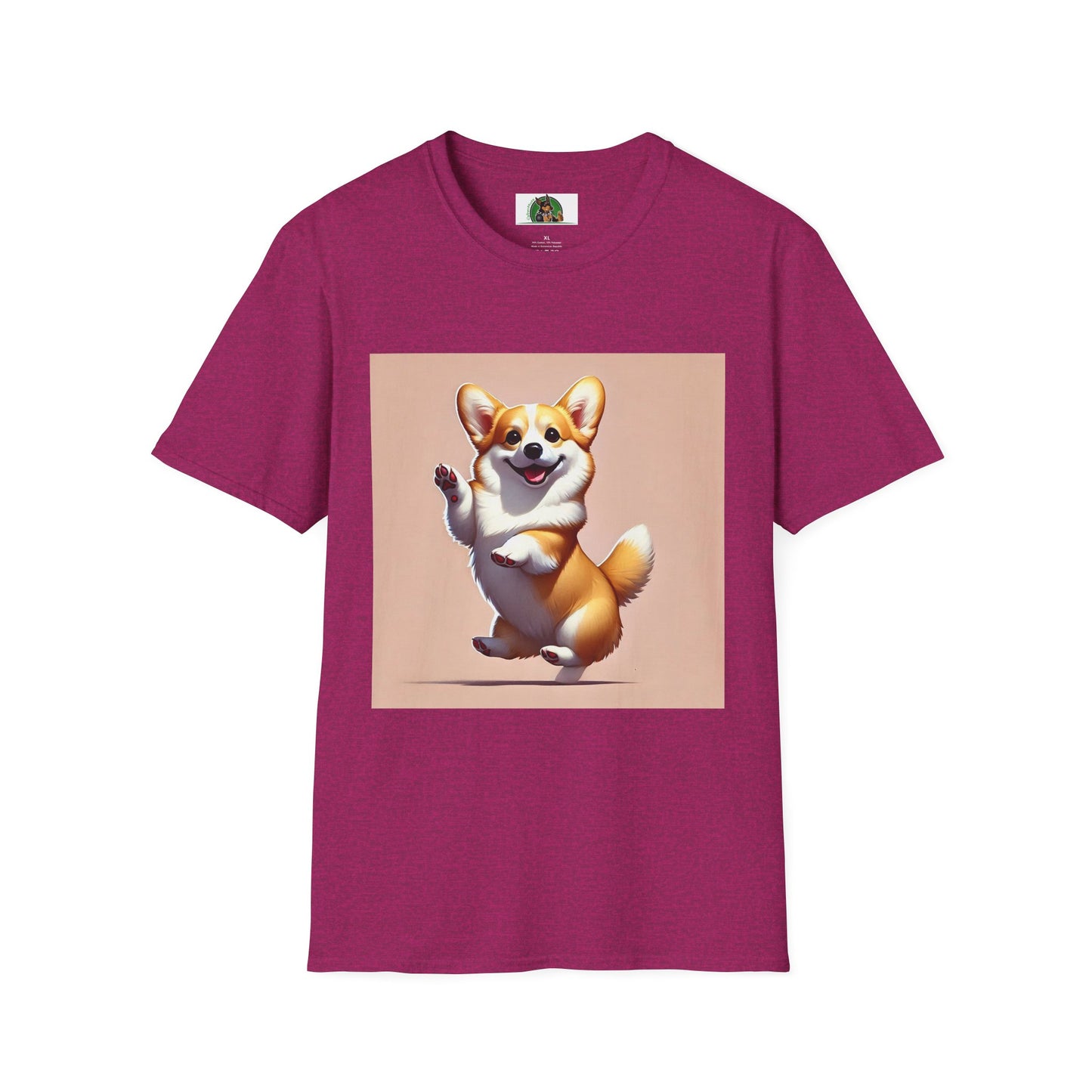 Dancing Pembroke Welsh Corgi T-Shirt T-Shirt Printify S Antique Heliconia