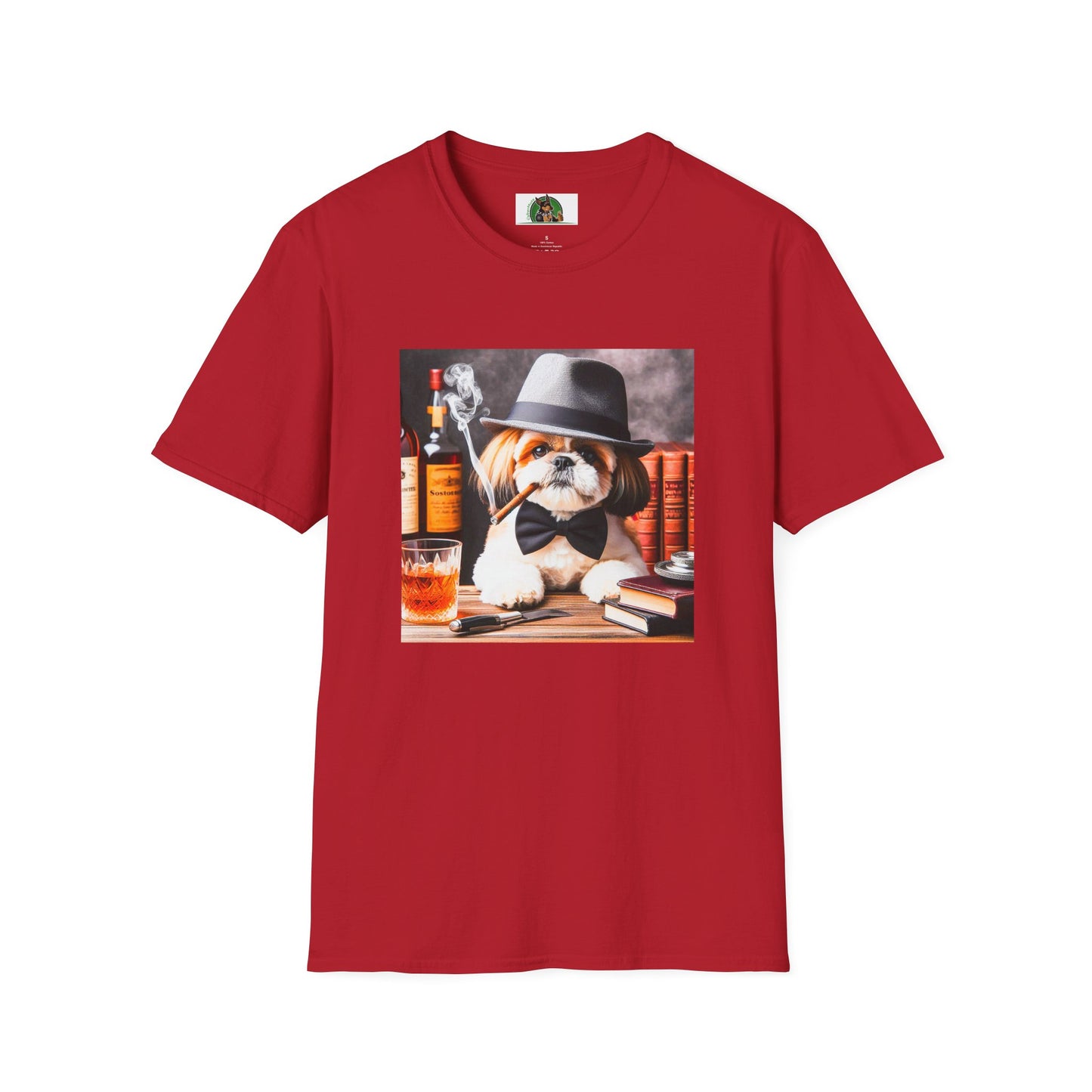 Shih Tzu cigars shirt T-Shirt Printify S Cherry Red