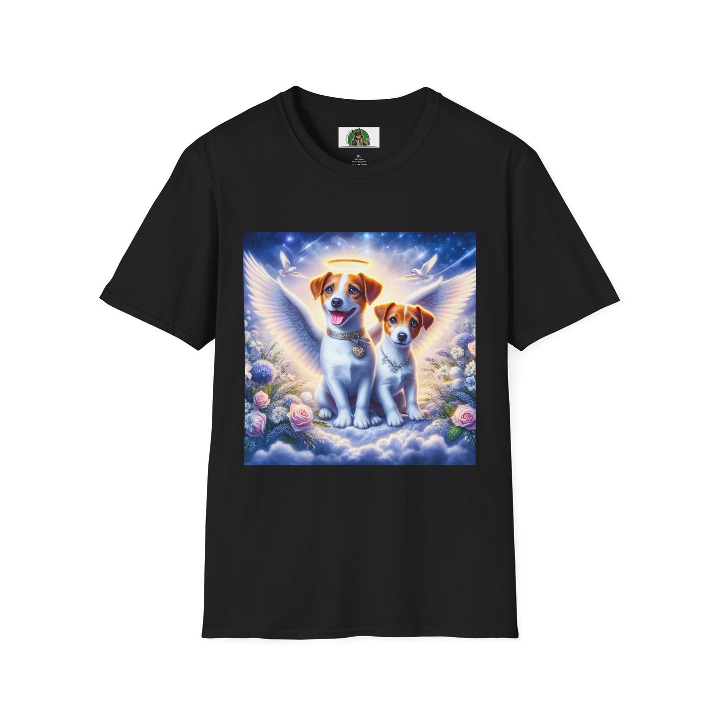 Jack Russell Puppy Angels T-Shirt Printify S Black
