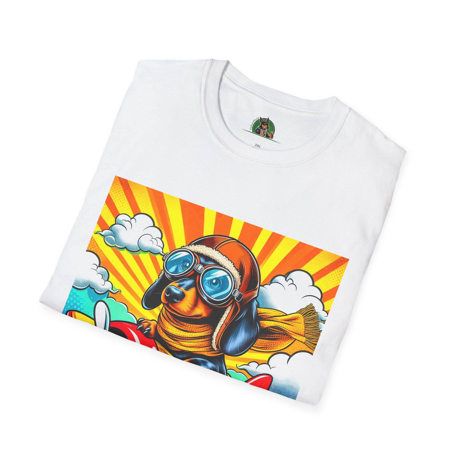 Dachshund airplane flying t shirt T-Shirt Printify