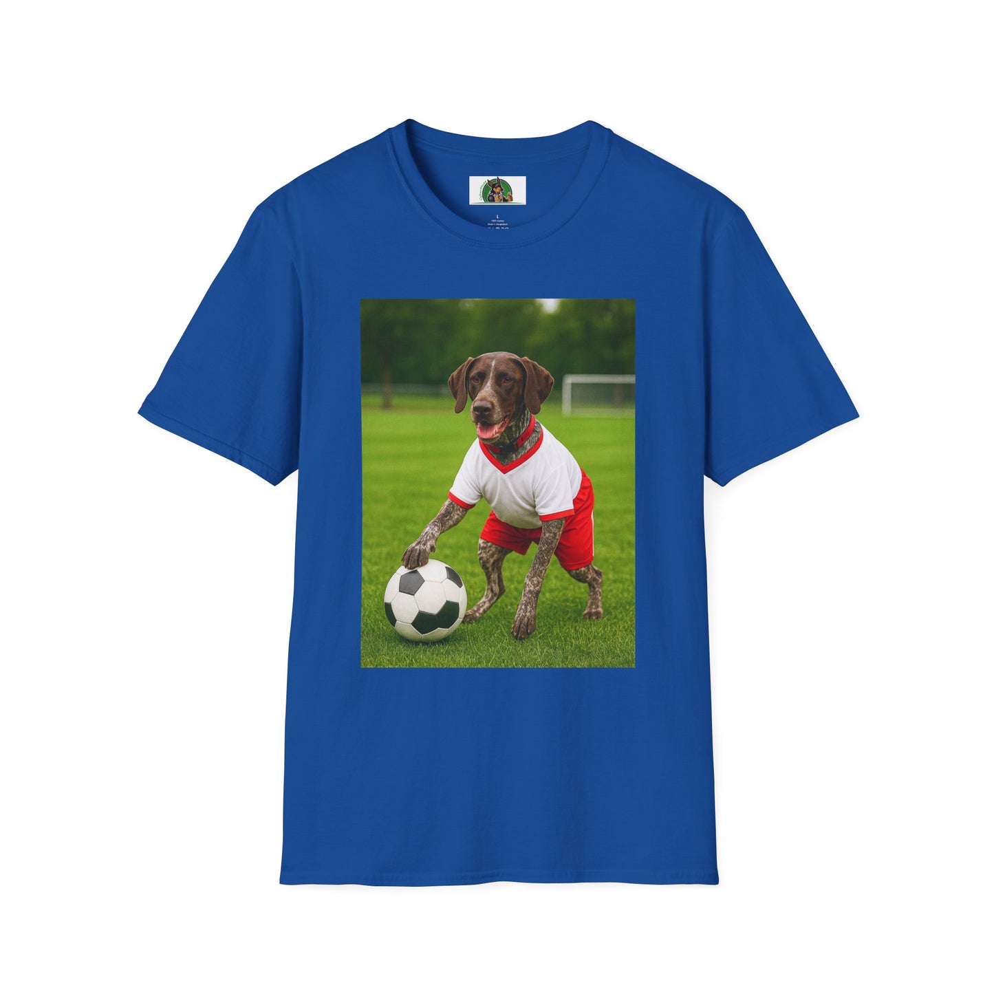 Soccer Sports German Shorthair T-Shirt T-Shirt Printify Royal XS