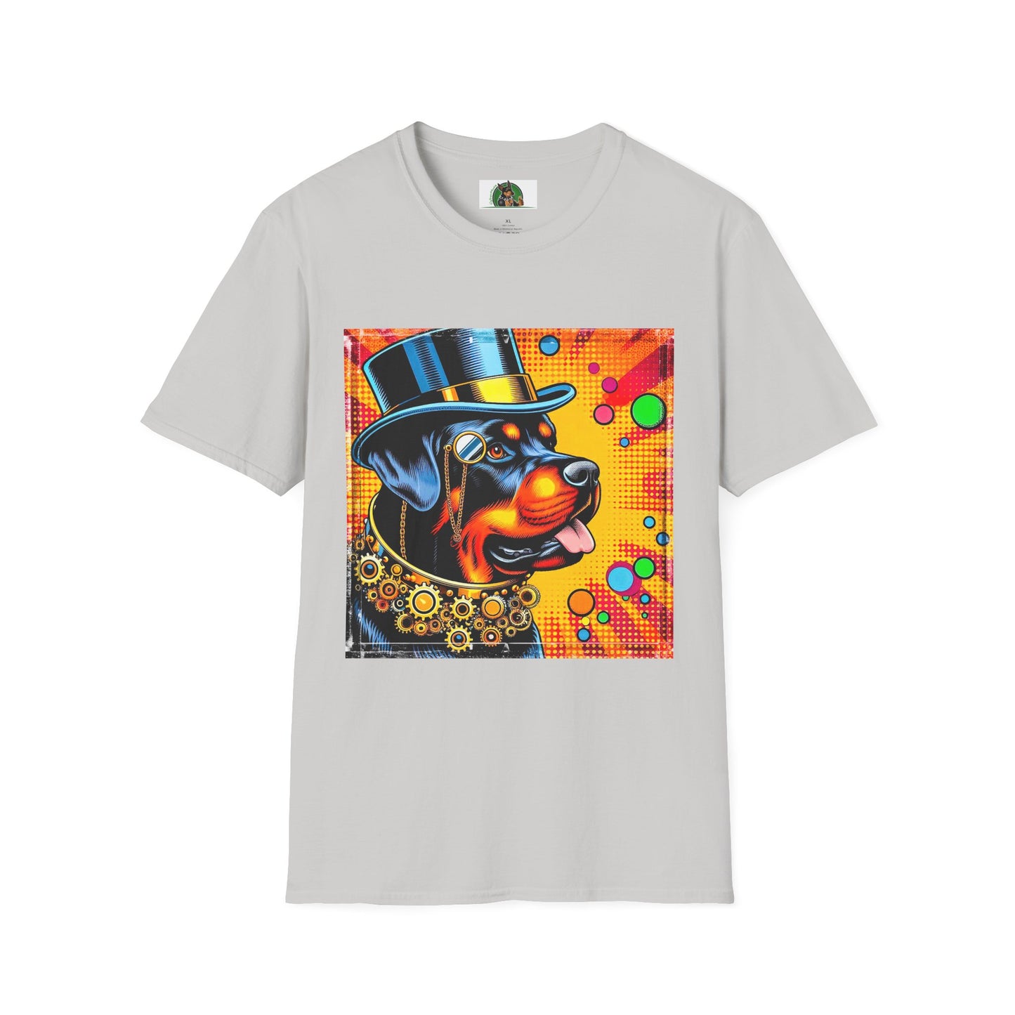 Rottweiler colorful steam punk T-Shirt Printify S Ice Grey