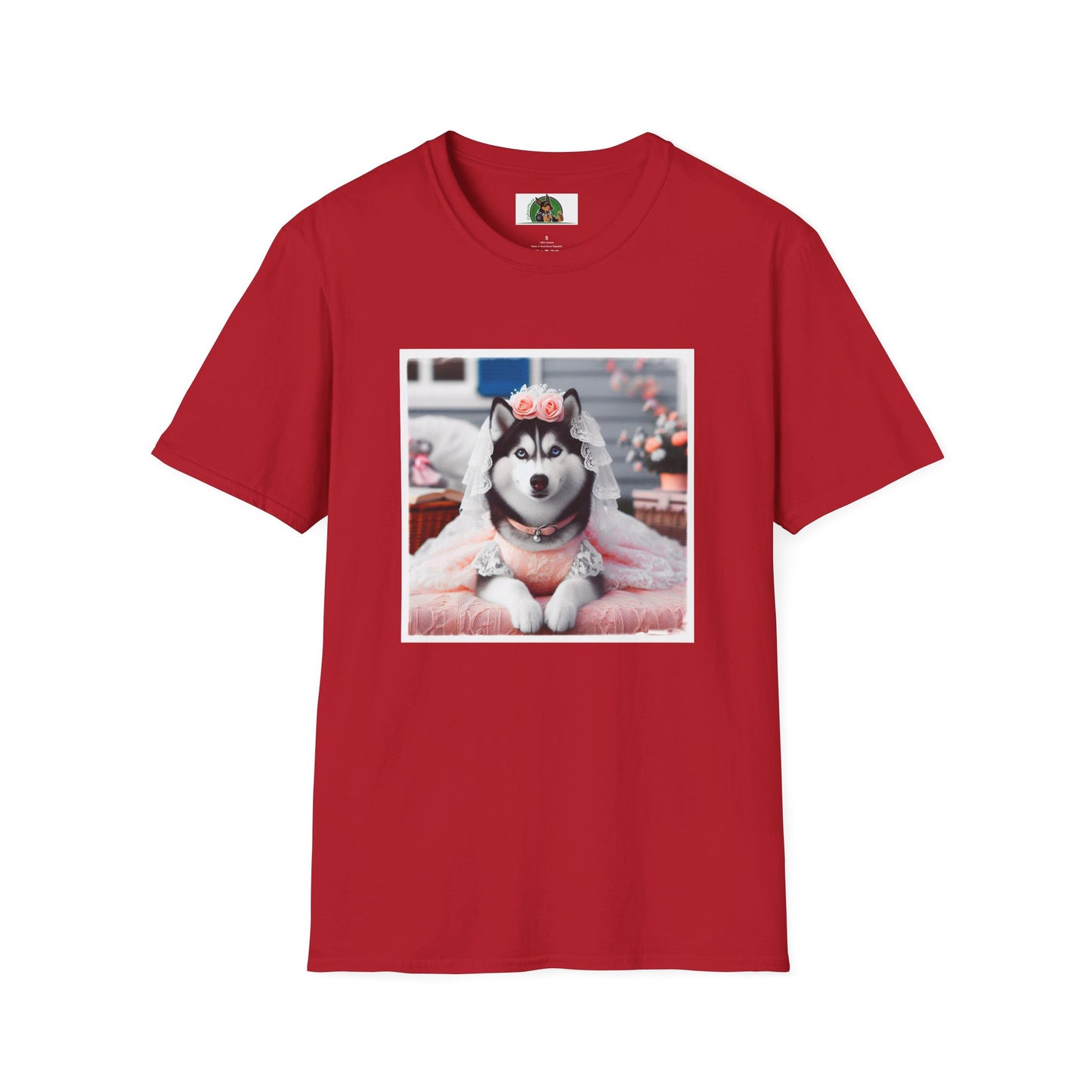 Husky T-Shirt Printify S Cherry Red 