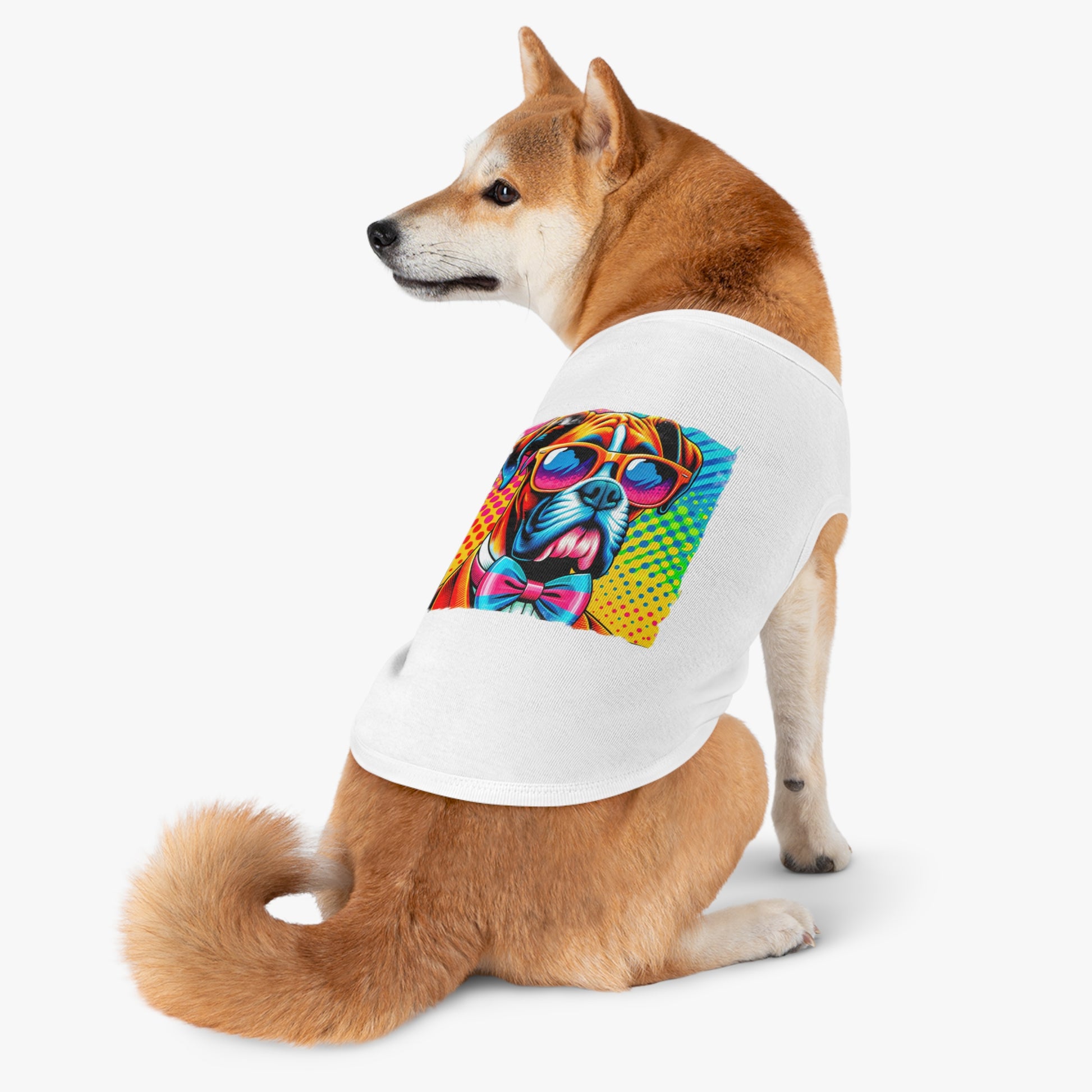 Pet Tank Top Boxer Pop Art Pets Printify   