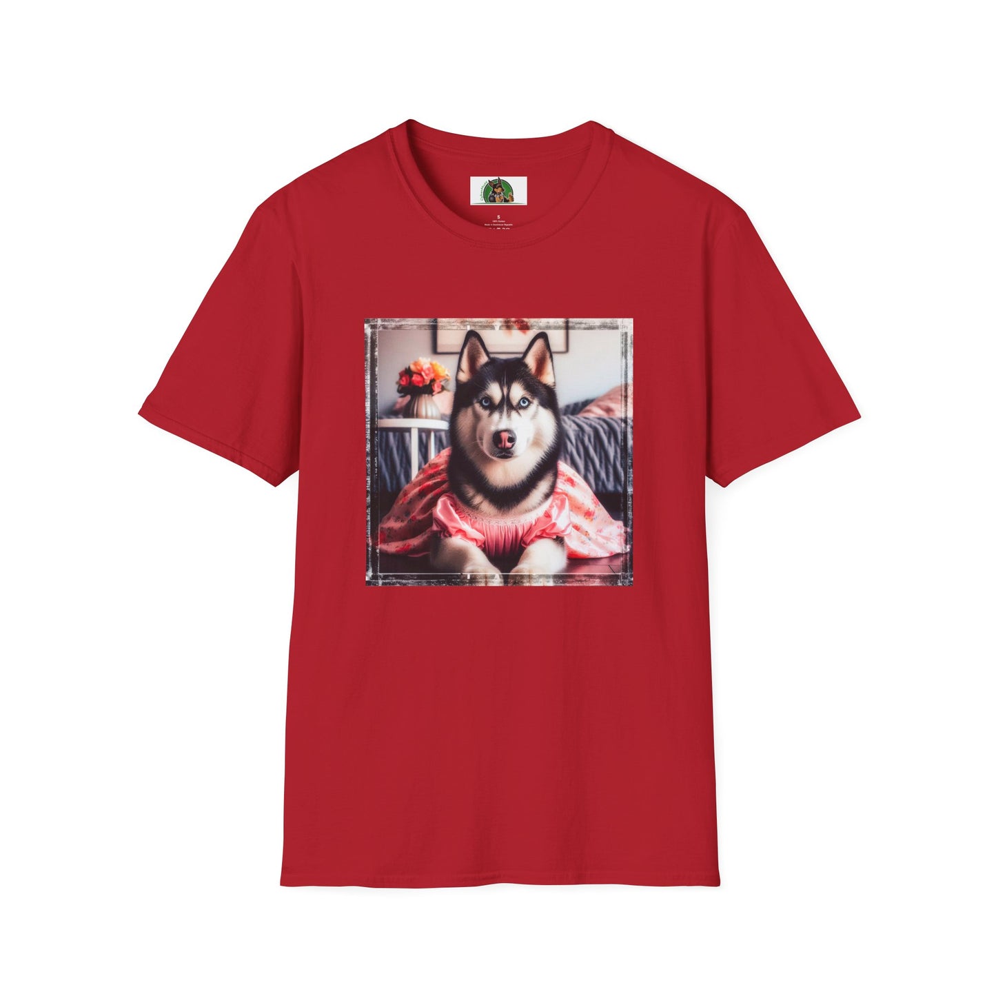 Husky T-Shirt Printify S Cherry Red