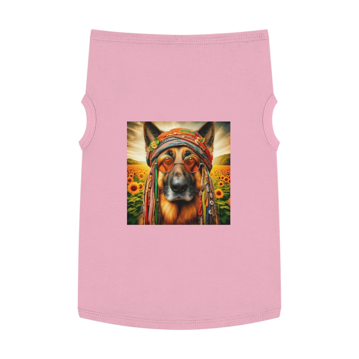 German Shepherd flower hippie Pets Printify XL Pink