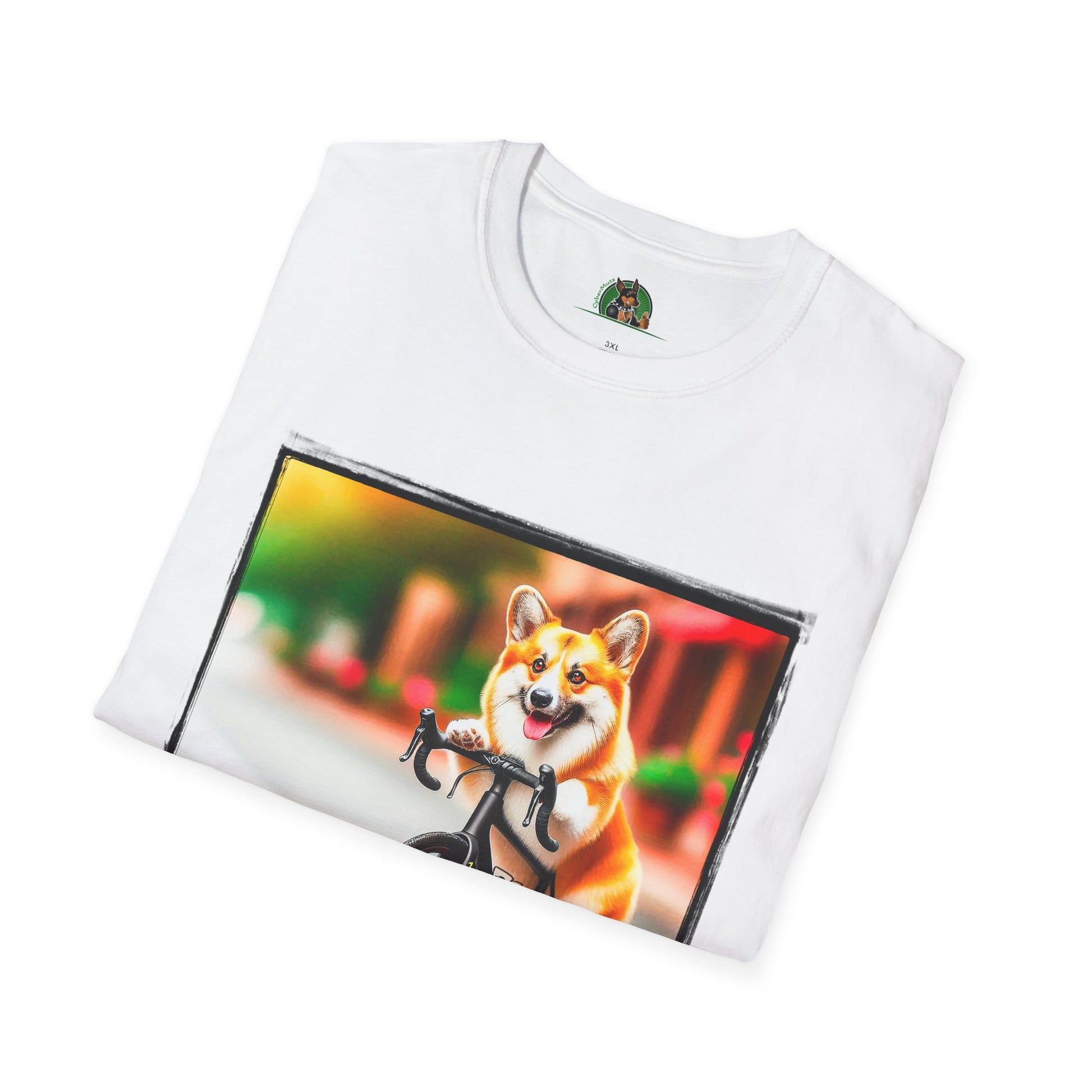 Pembroke Welsh Corgi bike riding T-Shirt Printify