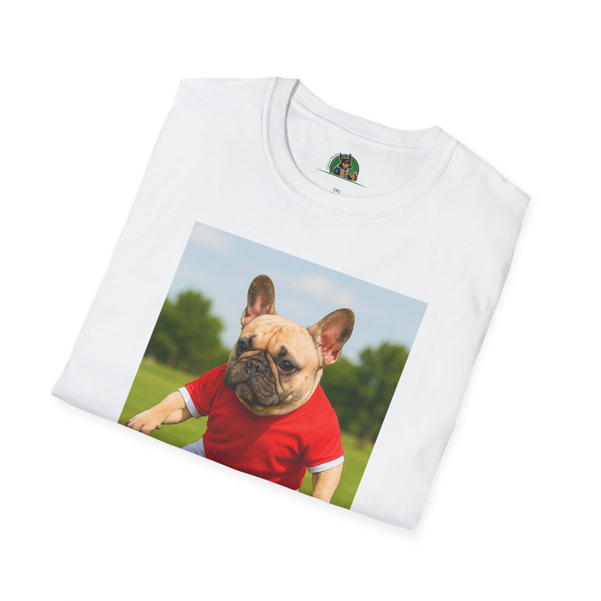 Sports Soccer French Bulldog T-Shirt T-Shirt Printify